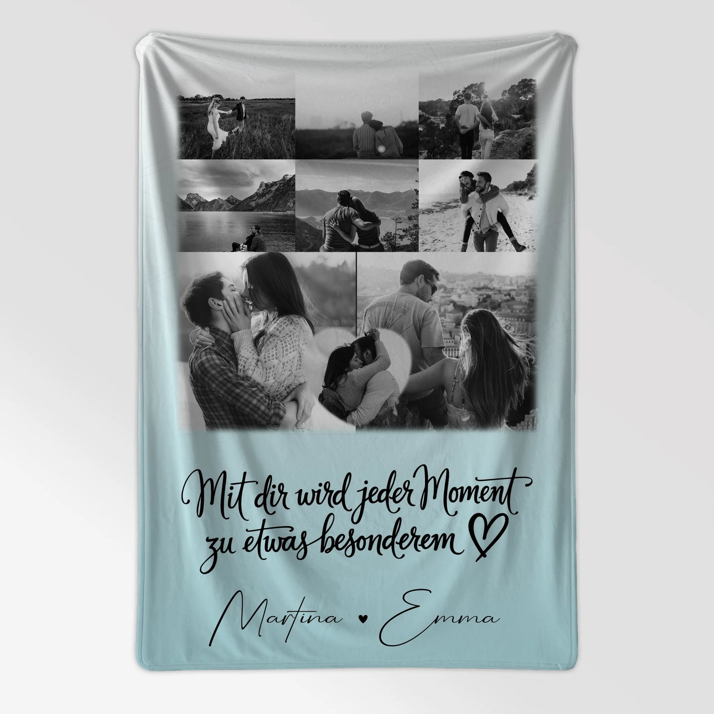Personalisierte Decke Mit Namen 8 Fotos und 1 Herz Foto Jeder Moment 7