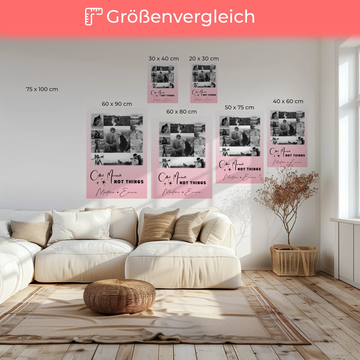 Personalisierte Leinwand Hochzeit mit 11 Fotos Collect Moments Not Things 6