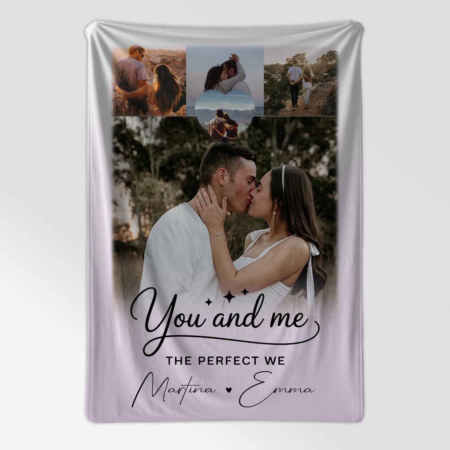 Personalisierte Kuscheldecke Mit Namen 4 Fotos und Herz You and me The perfect we 7