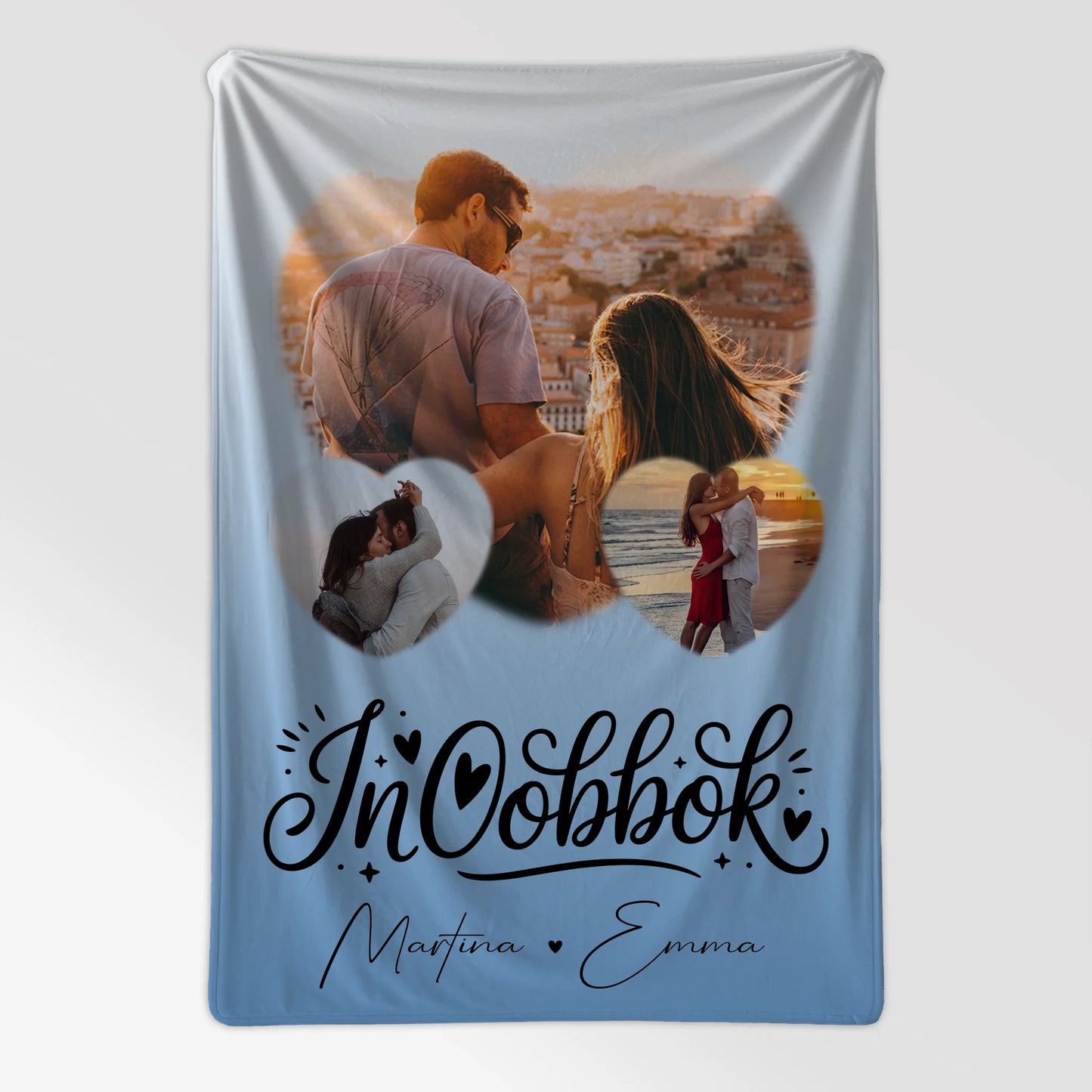 Personalisierte Decke Mit Namen 3 Herz Fotos Inħobbok Liebe auf Maltesisch für besondere Geschenke 7