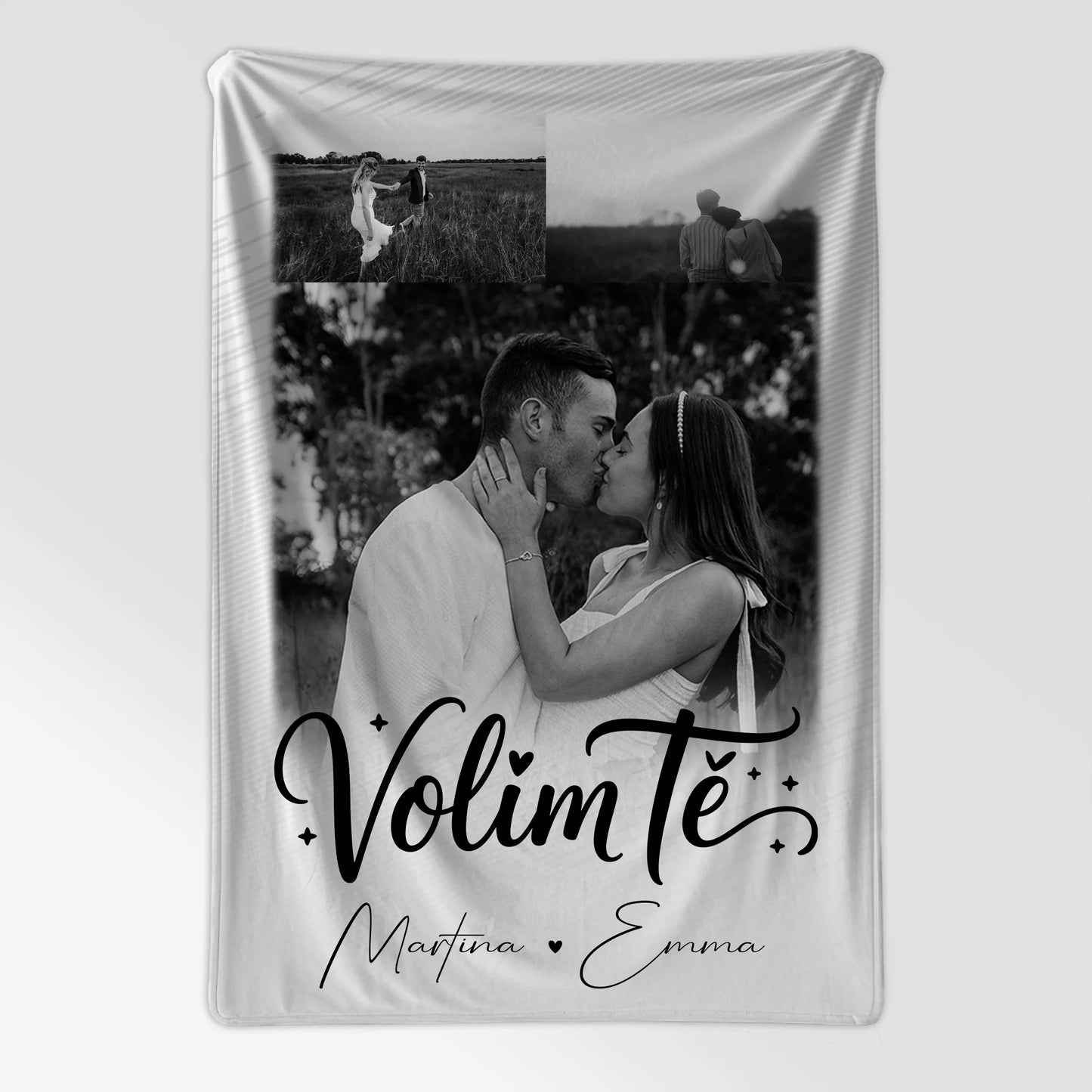 Kuscheldecke Mit Namen Und Motiv 3 Fotos Volim te Liebe auf Kroatisch personalisiertes Geschenk 7