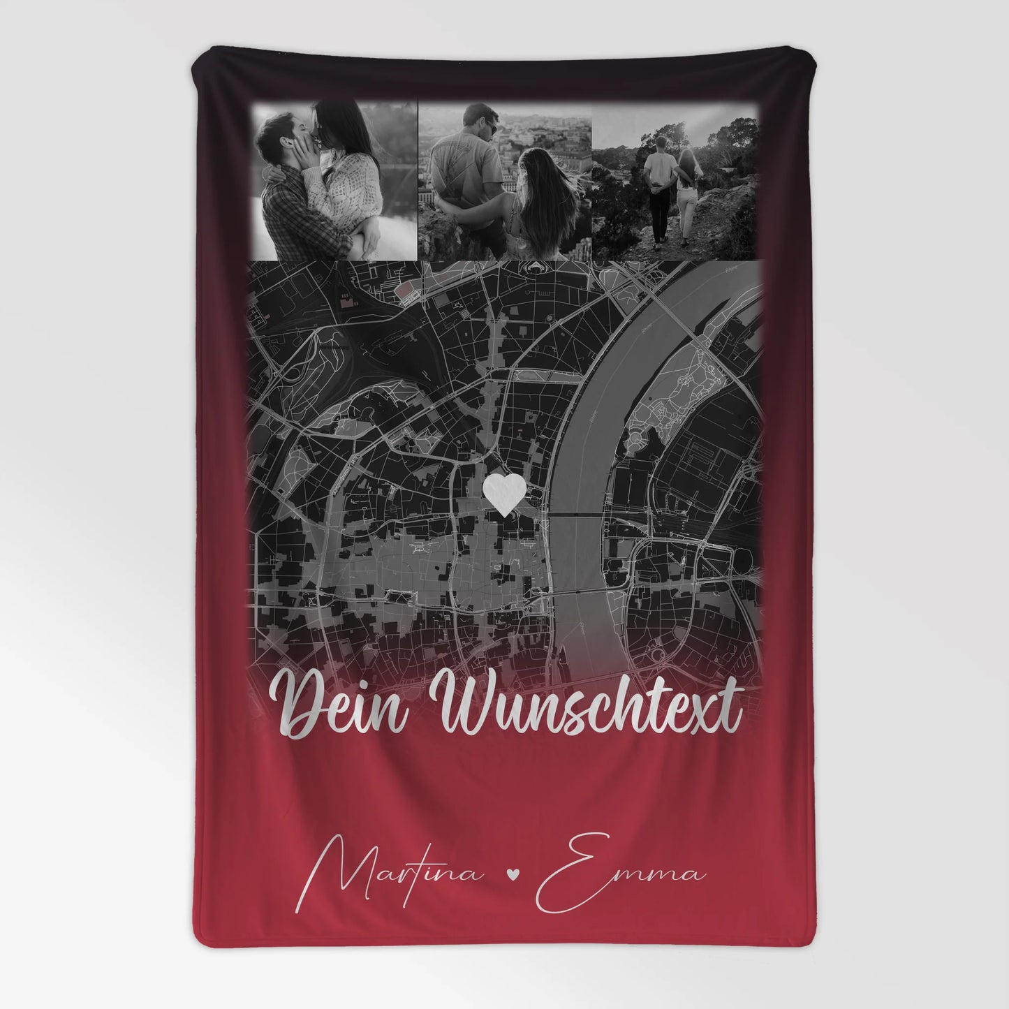 Kuscheldecke Mit Namen 4 Fotos Karte Wunschtext Ti Amo personalisiertes Geschenk 7