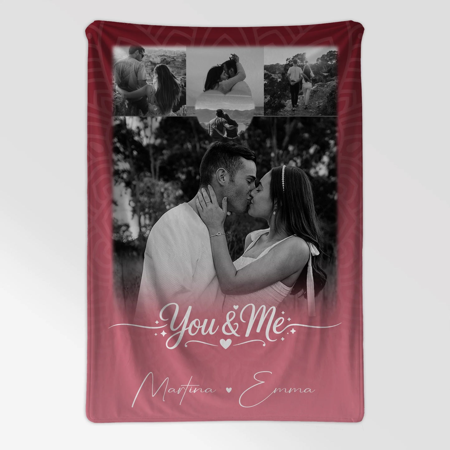 Personalisierte Decke mit Namen 4 Fotos und 1 Herz Foto You and Me The Perfect We 7