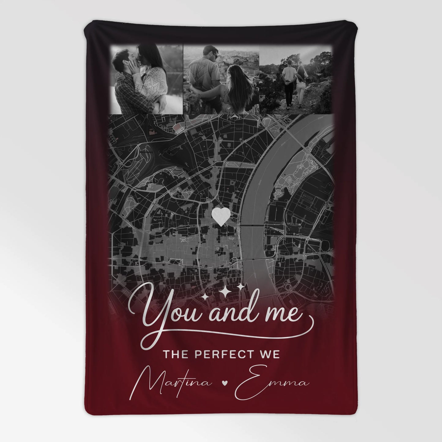 Personalisierte Decke Mit Namen 4 Fotos und Karte Our Love Has No Limits No End Geschenk 7
