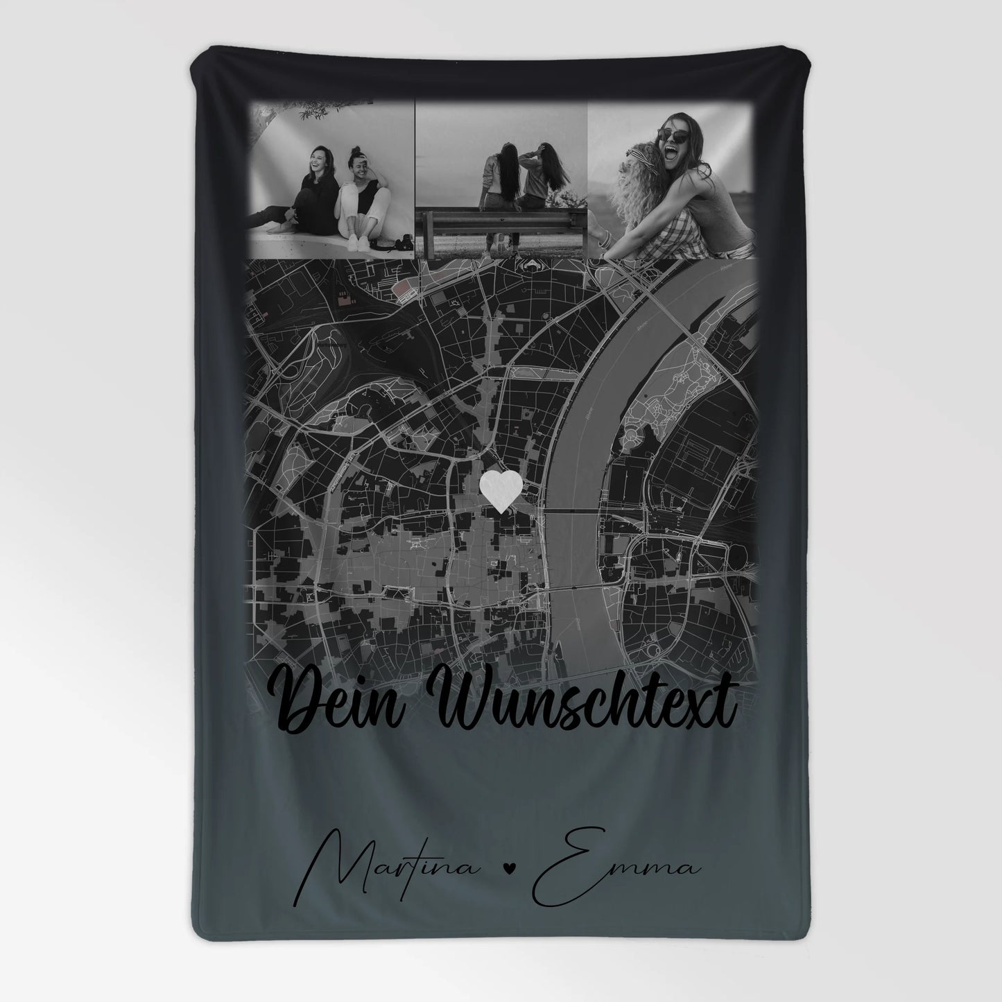 Personalisierte Namensdecke mit 4 Fotos Karte Wunschtext für Schwesterherz individuell gestaltet 7