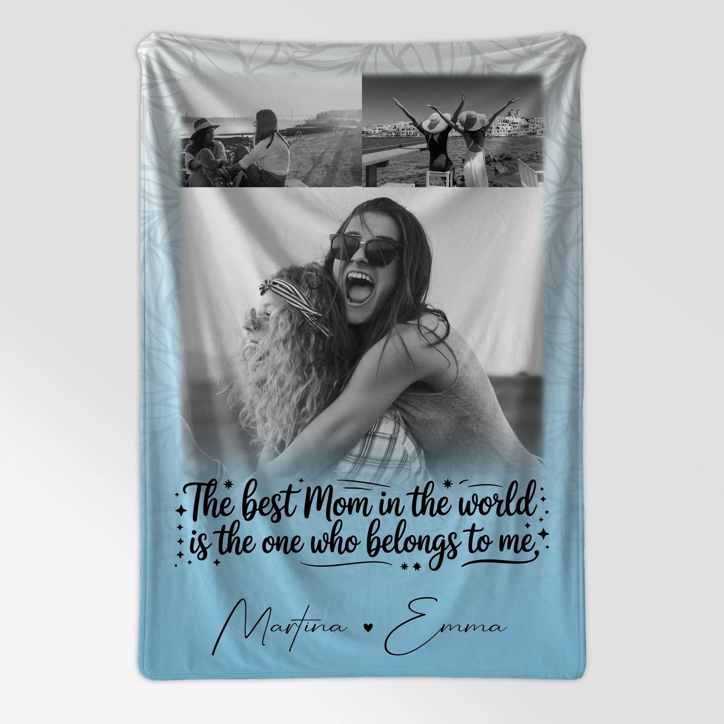 Mama Decke mit 3 Fotos Ein Leben lang an deiner Seite personalisiertes Geschenk 7