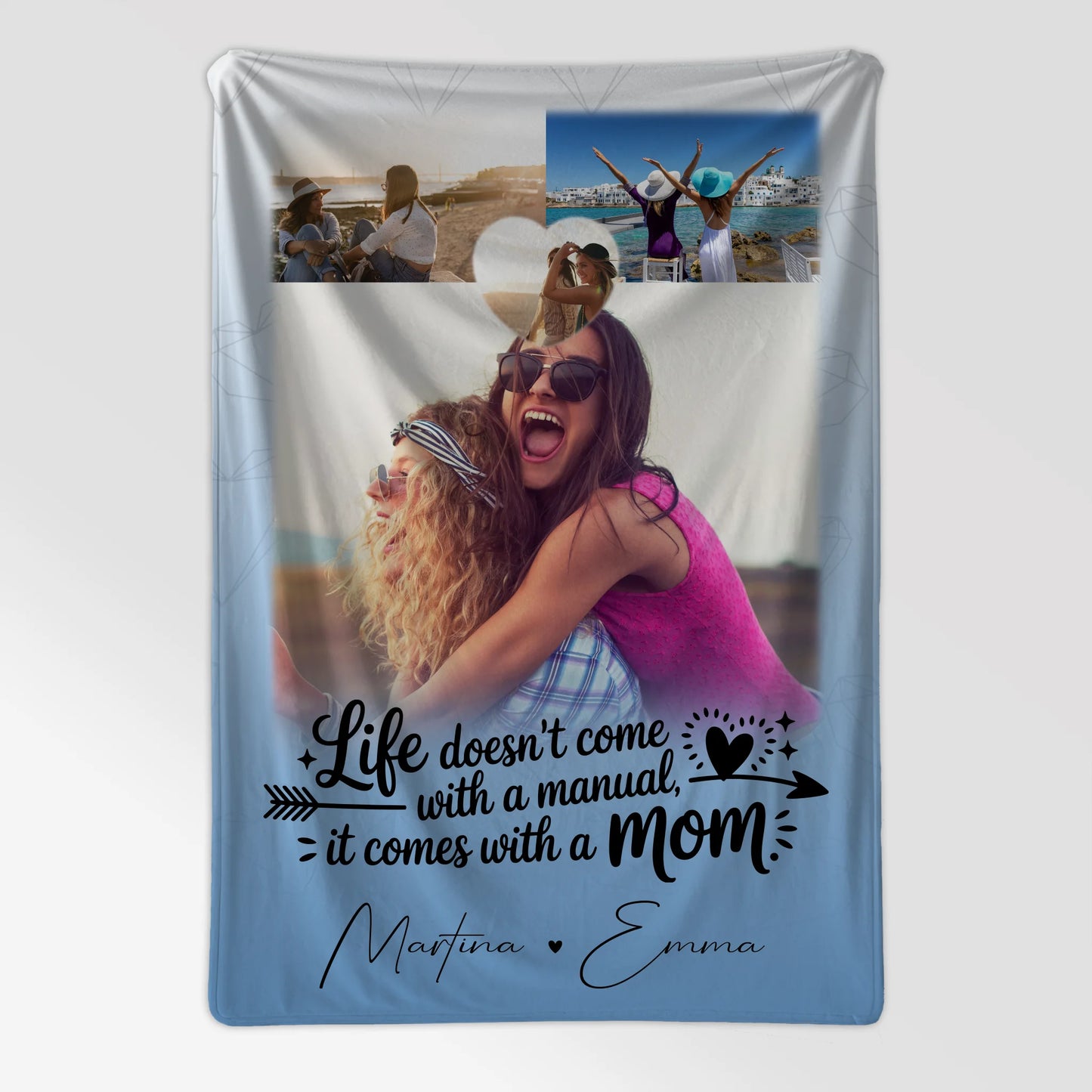 Personalisierte Decke Mit Namen 3 Fotos und Herz Foto Life is Better with You in It 7