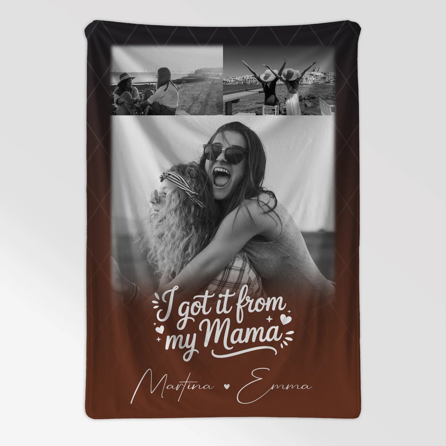 Personalisierte Mama Decke mit 3 Fotos und Der Grund warum ich lächle Geschenk für Mama 7