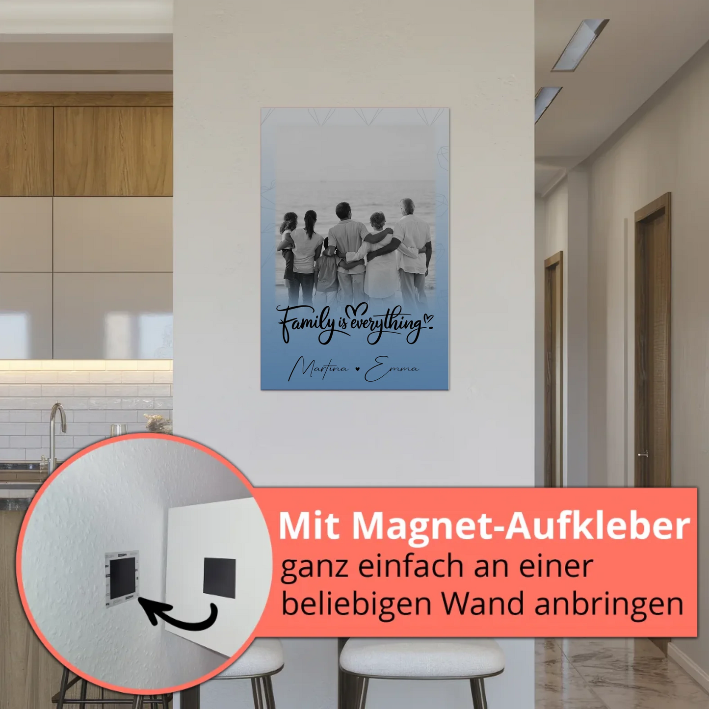 Wandbild Familie Personalisiert mit 1 Foto Family Is Everything Geschenk