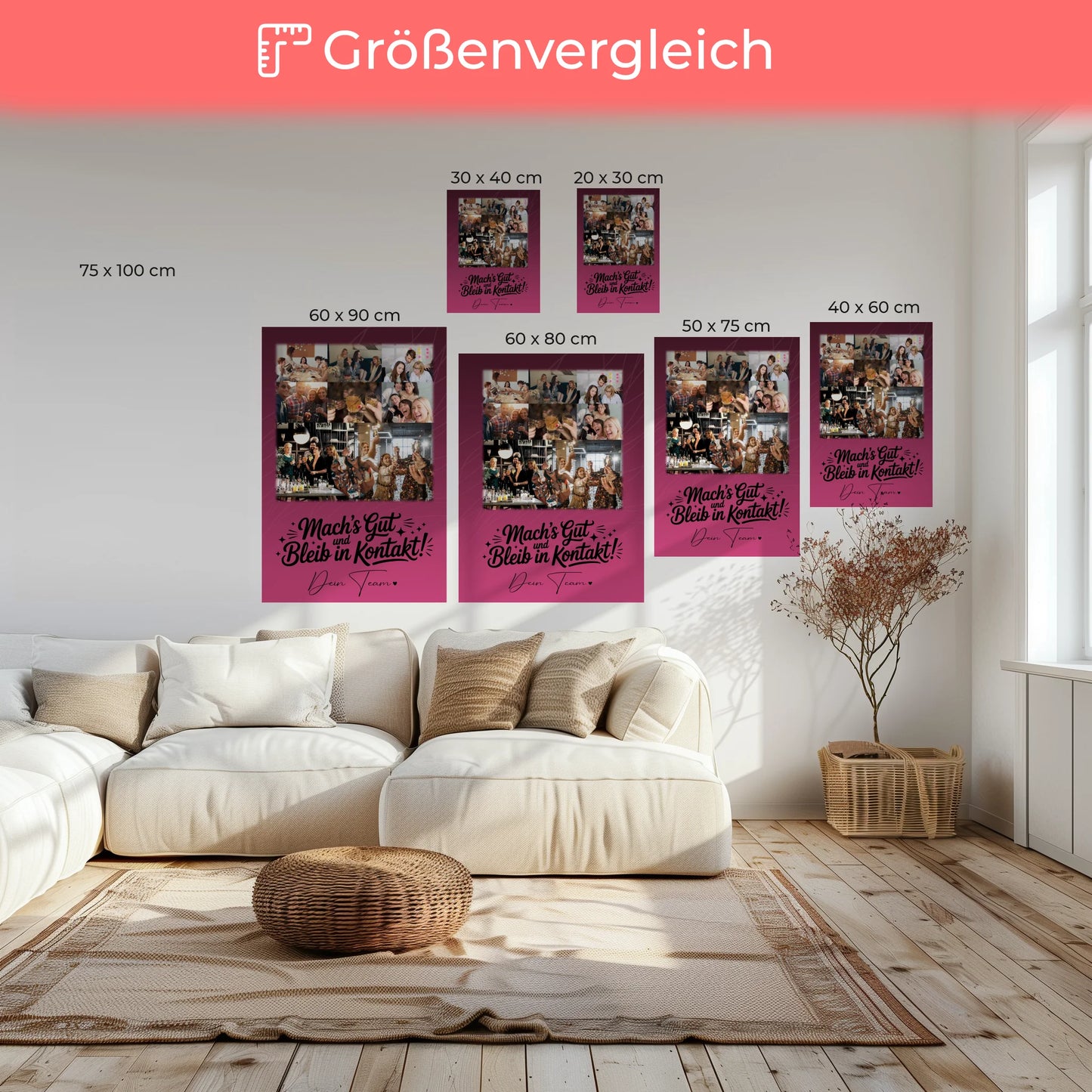 Leinwand Personalisiert mit 8 Fotos und 1 Herz Foto Halb so chaotisch und halb so schön 6