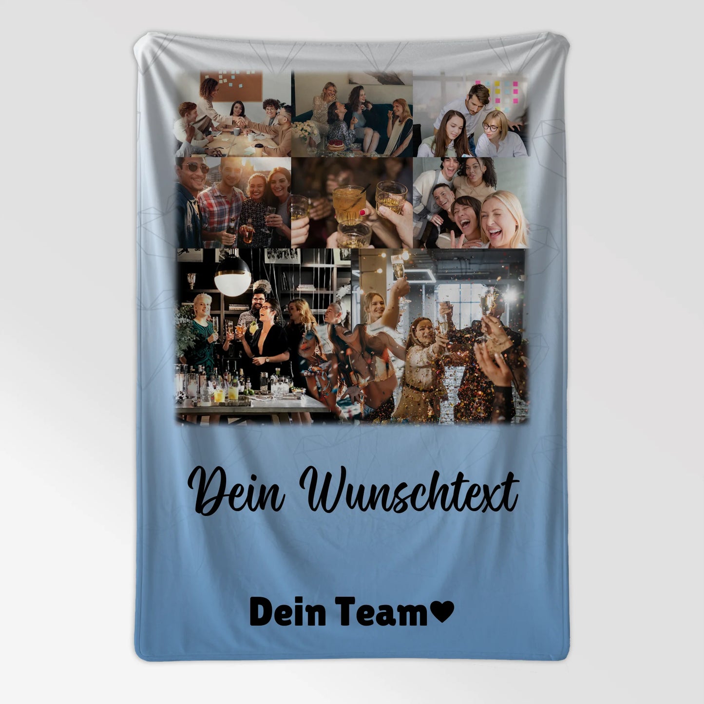 Personalisierte Namensdecke mit 8 Fotos Herz Wunschtext Du bist mein Komisch Geschenk 7