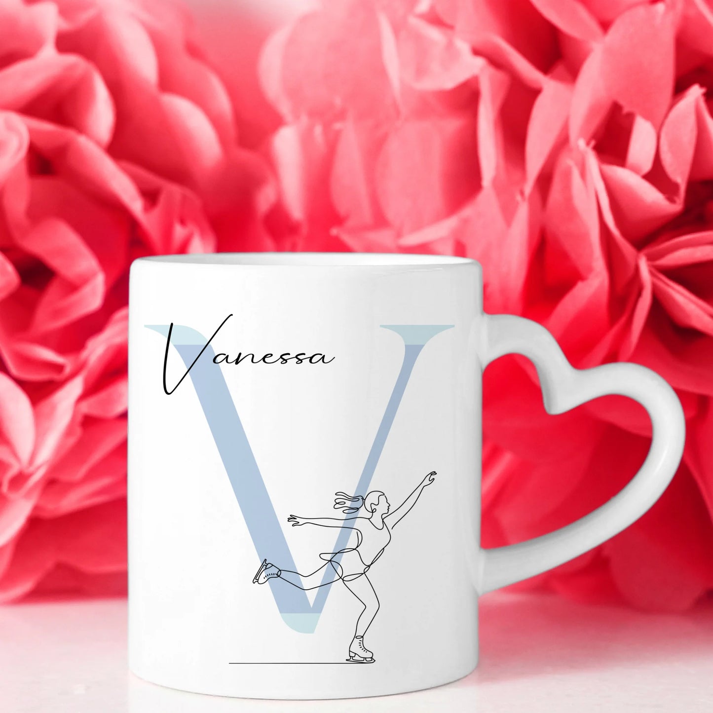 Personalisierte Tasse Mit Name Lineart Eisläuferin Eislaufen Geschenkidee 8