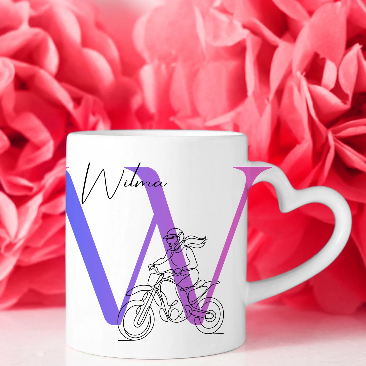 Ausgefallene Tassen Mit Name Lineart Motocrosserin Motocross Personalisiertes Geschenk 8