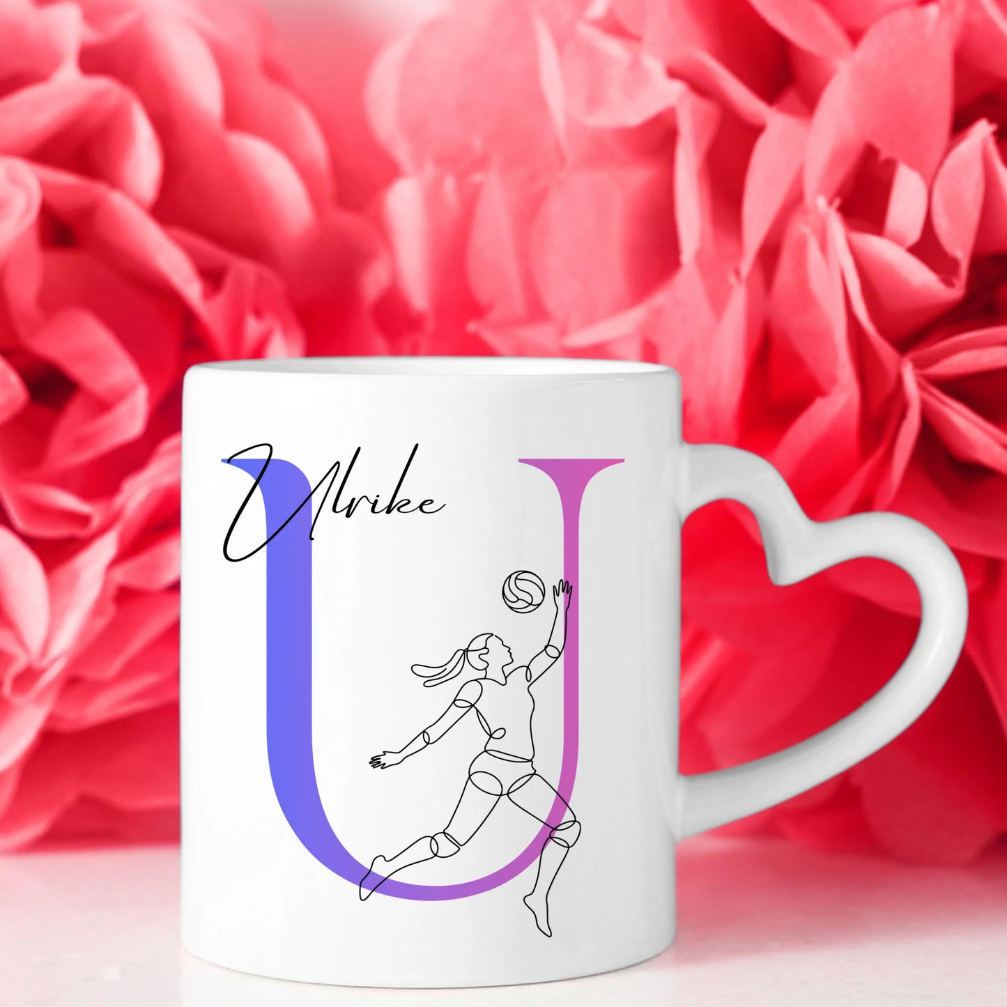 Ausgefallene Tassen Mit Name Lineart Volleyballerin Volleyball Personalisiert 8