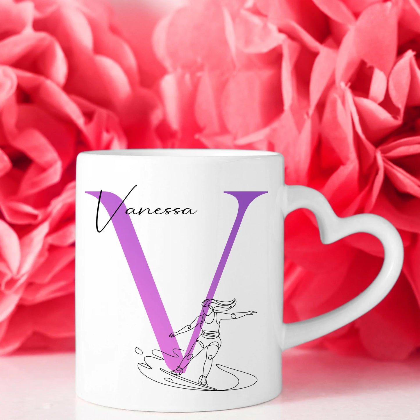 Ausgefallene Tassen Mit Name Lineart Wakeboarderin Wakeboarden Personalisierte Geschenke 8
