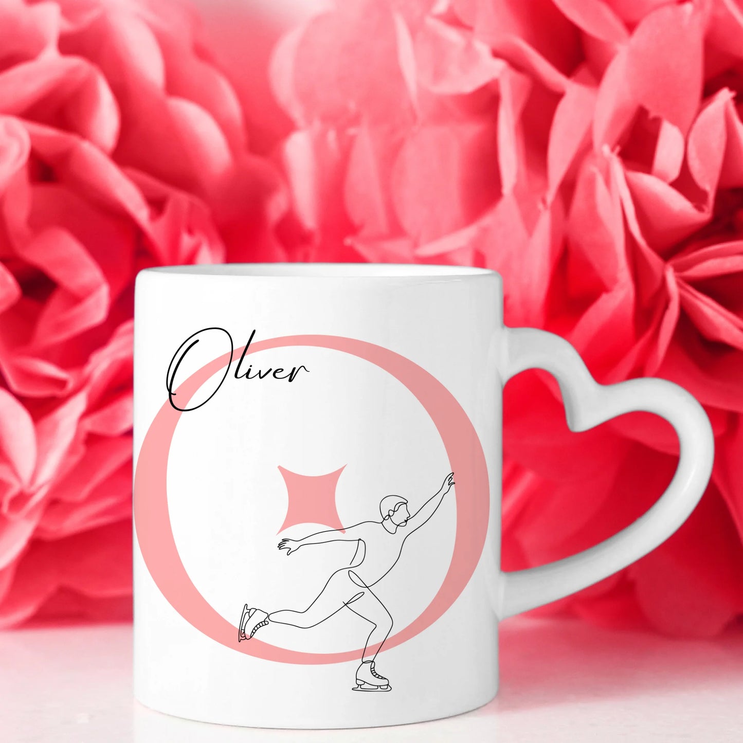 Ausgefallene Tassen Mit Name Lineart Eislaufen Eisläufer personalisierte Geschenke 8