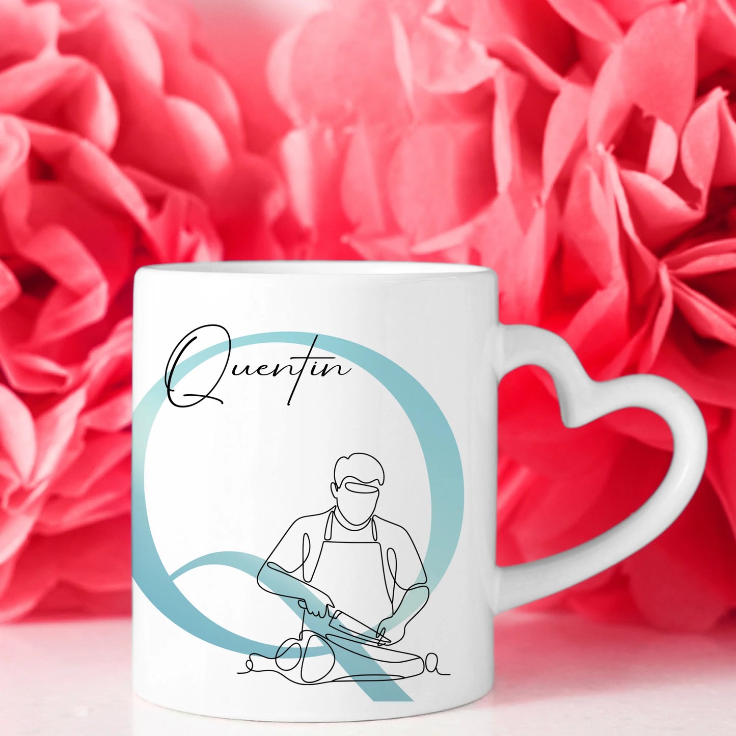 Ausgefallene Tassen Mit Name Lineart Fleischer Personalisiertes Geschenk für Fleischliebhaber 8