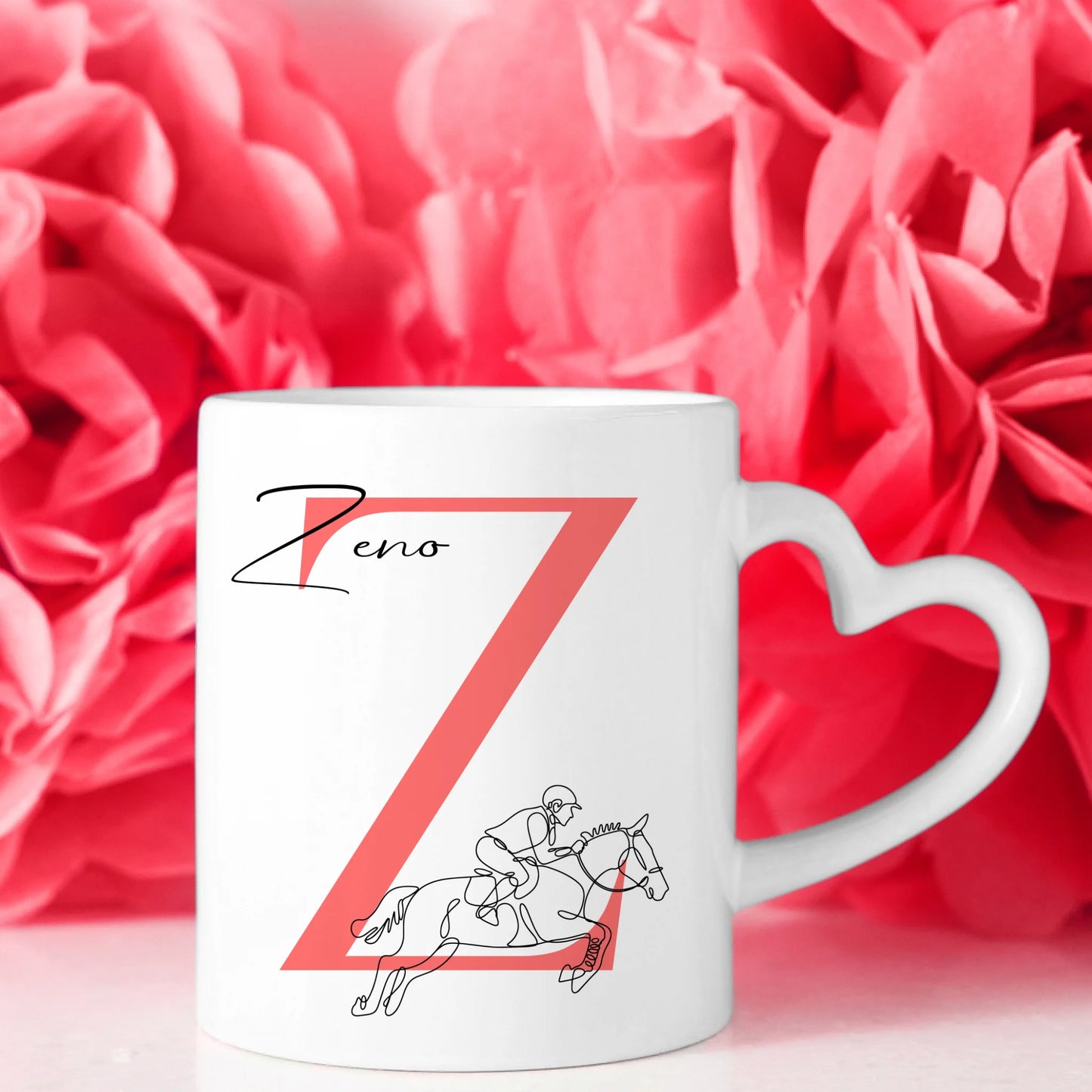 Ausgefallene Tassen Mit Name Lineart Springreiten Springreiter Personalisiert 8