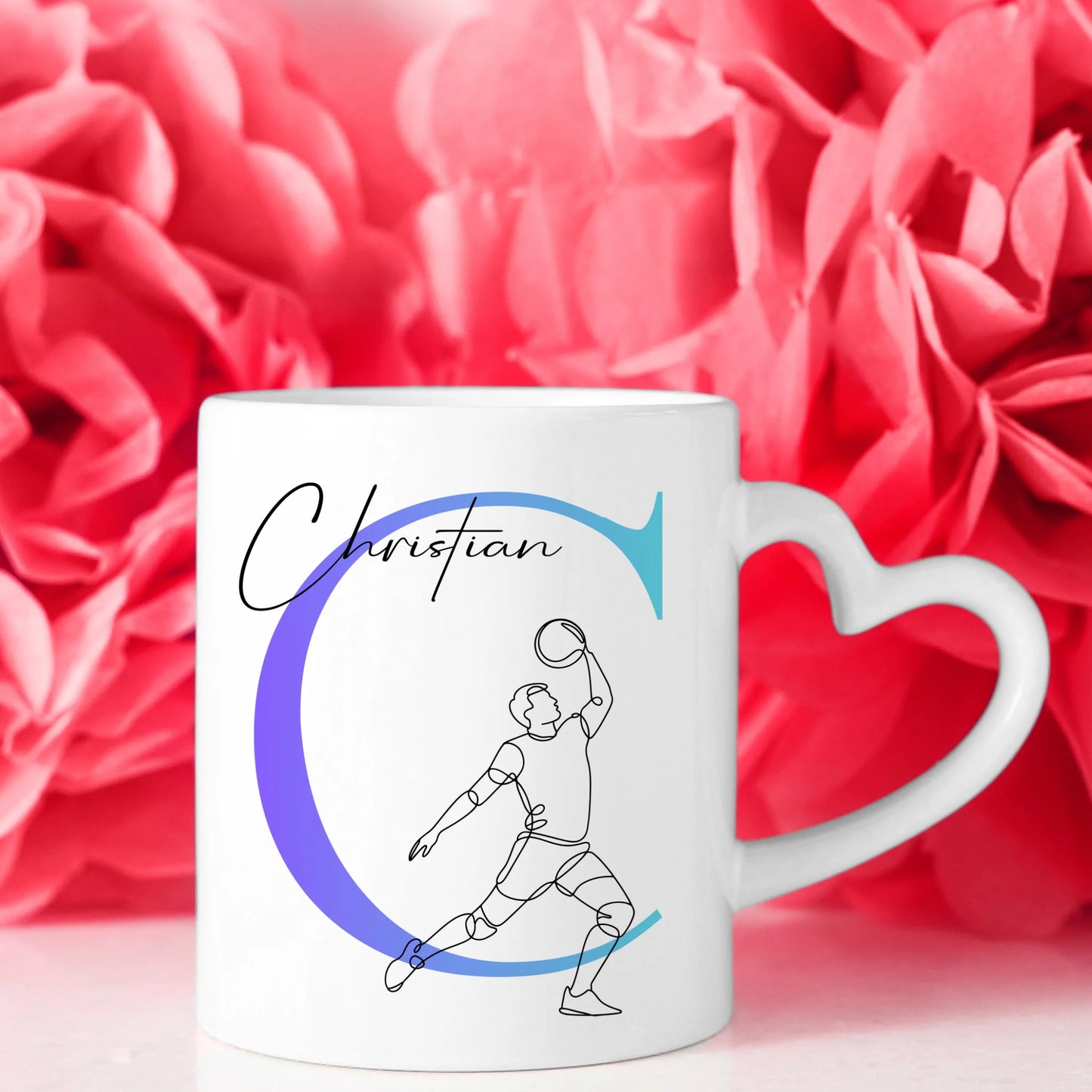 Ausgefallene Tassen Mit Name Lineart Volleyball Volleyballer Personalisiertes Geschenk 8