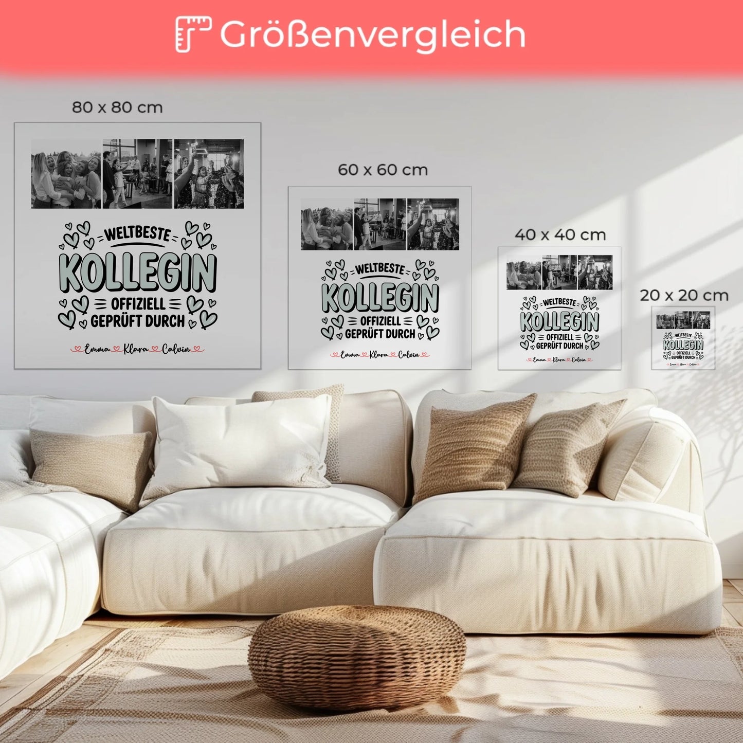 Wandbild Fotocollage für Kollegin Weltbeste Kollegin Offiziell Geprüft Durch 6