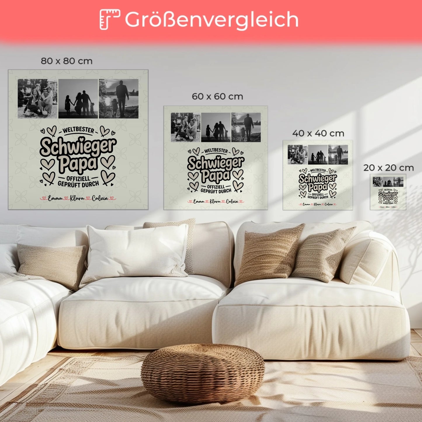 Leinwand Collagen Erstellen für Schwiegerpapa Weltbester Schwiegerpapa Offiziell Geprüft Durch 6