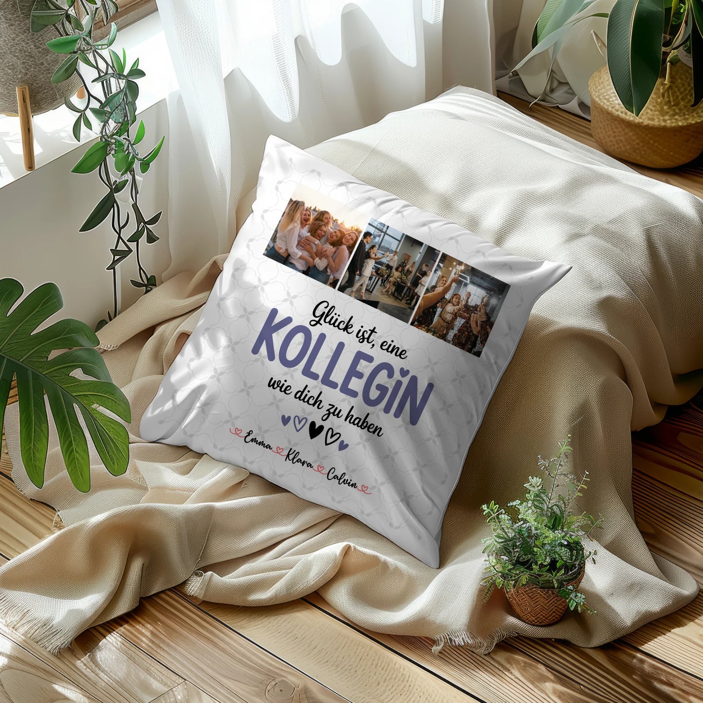 Personalisierte Geschenke mit Namen Kissen Fotocollage für Kollegin Glück Ist eine Kollegin Wie Dich Zu Haben