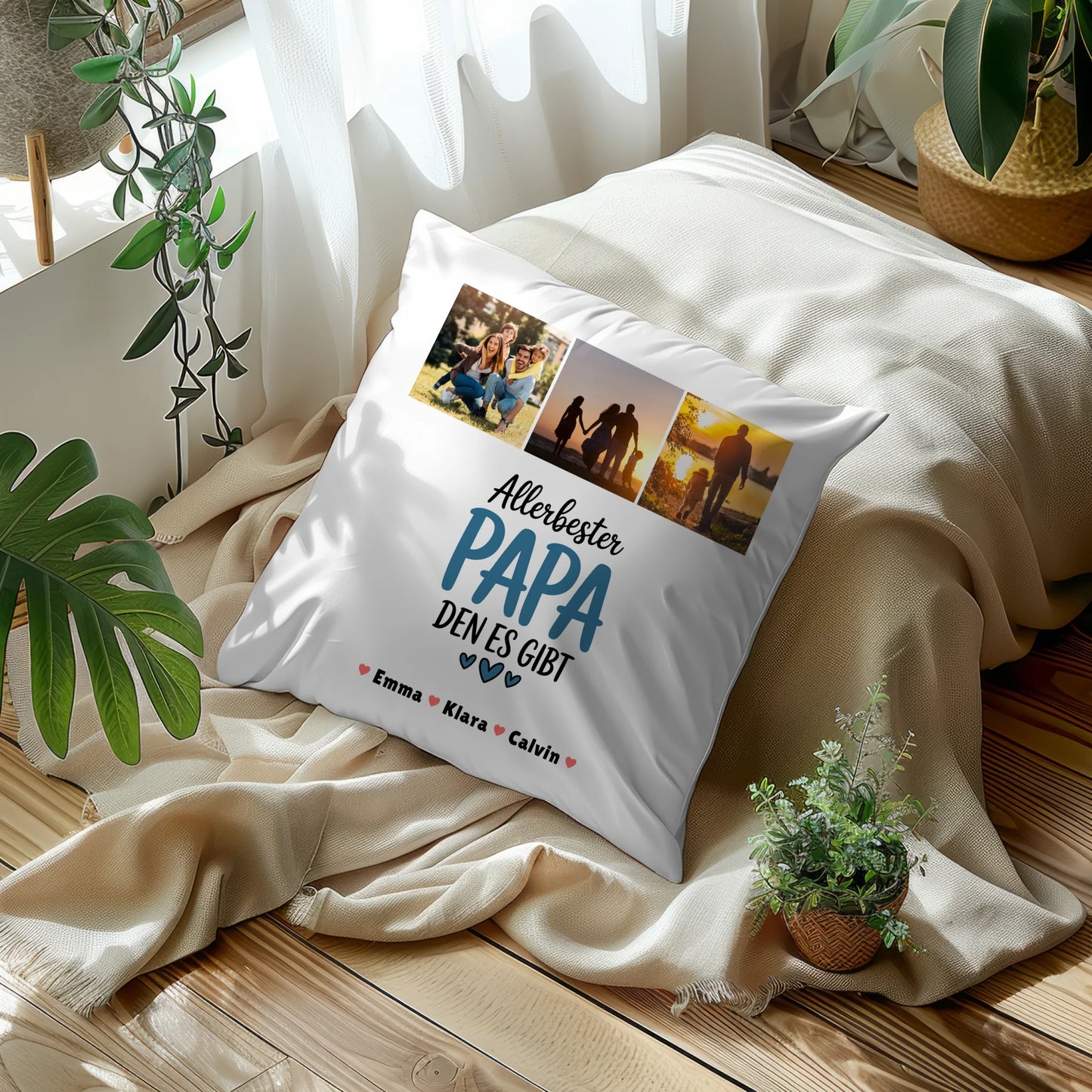 Kissen Mit Spruch Für Papa Geschenk Fotocollage Papa Allerbester Papa Den Es Gibt