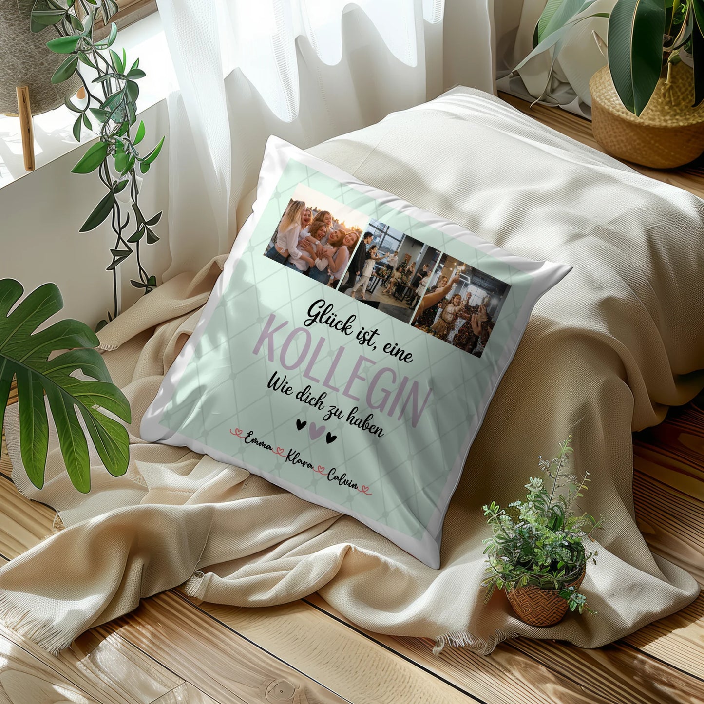 Kissen Mit Namen Fotocollage für Kollegin Glück Ist eine Kollegin Wie Dich Zu Haben Geschenk