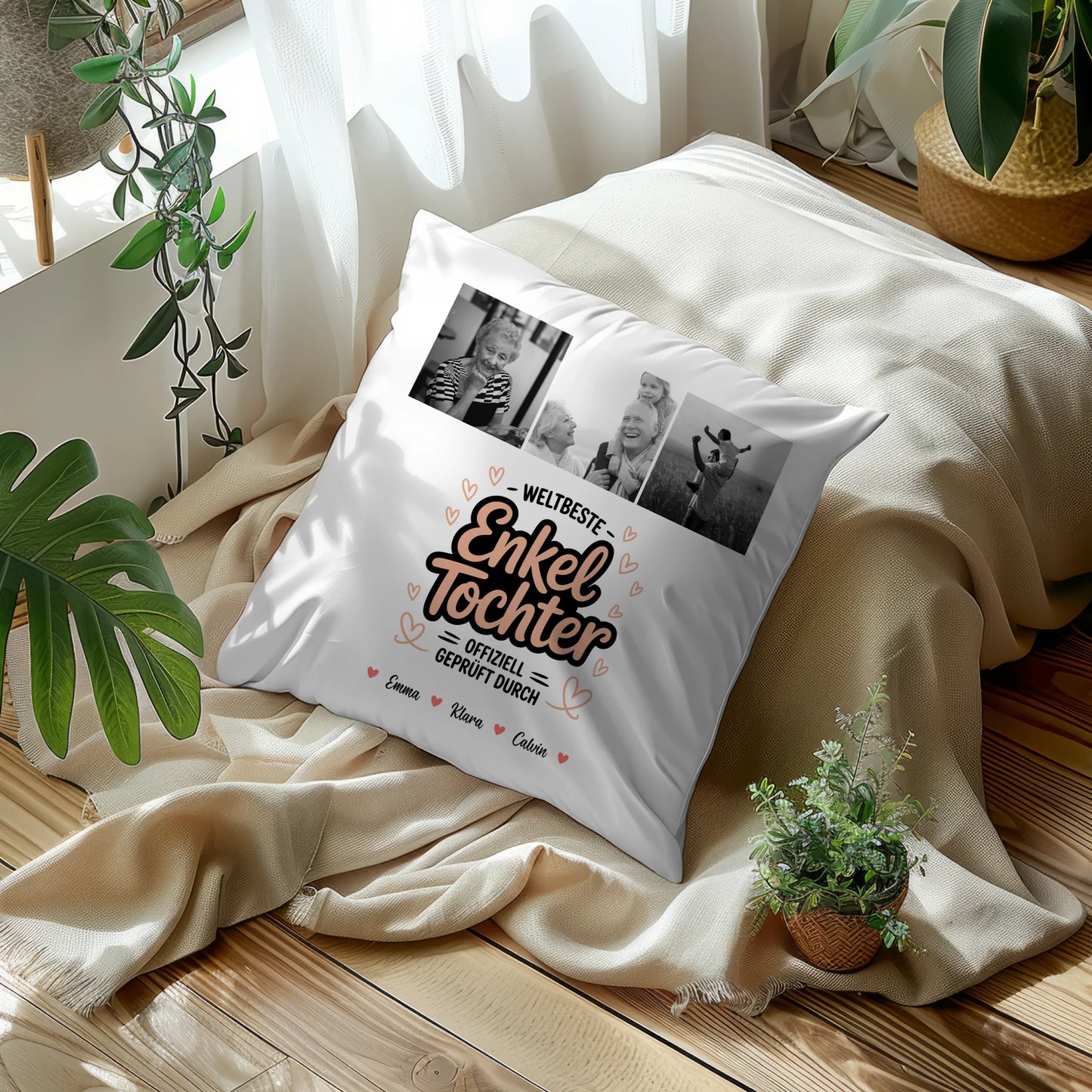 Namen Kissen für Enkeltochter Weltbeste Enkeltochter Fotocollage Offiziell Geprüft Durch