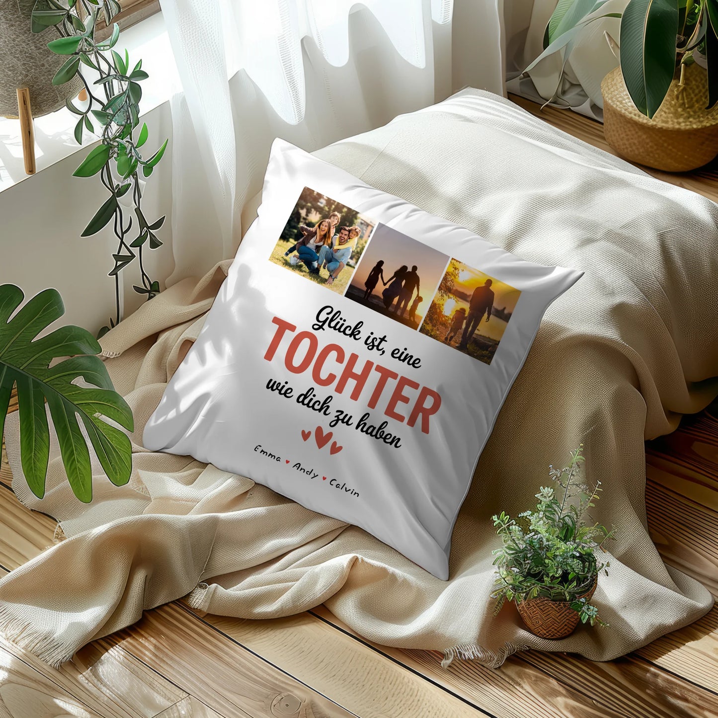 Personalisiertes Foto Kissen Mit Namen Geschenk Fotocollage Tochter Glück Ist eine Tochter Wie Dich Zu Haben