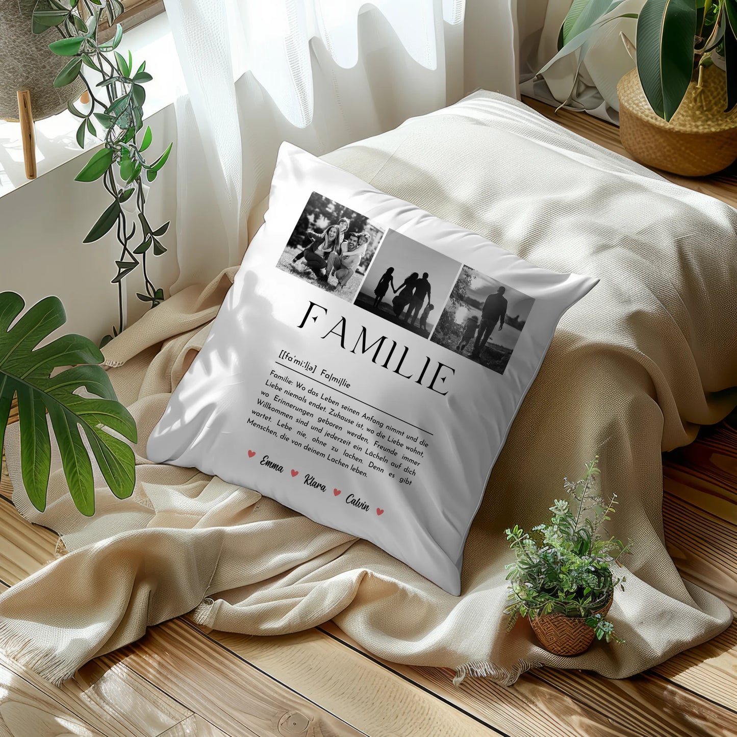 Personalisierte Familien Kissen Mit Namen Familie Fotocollage Definition Familie