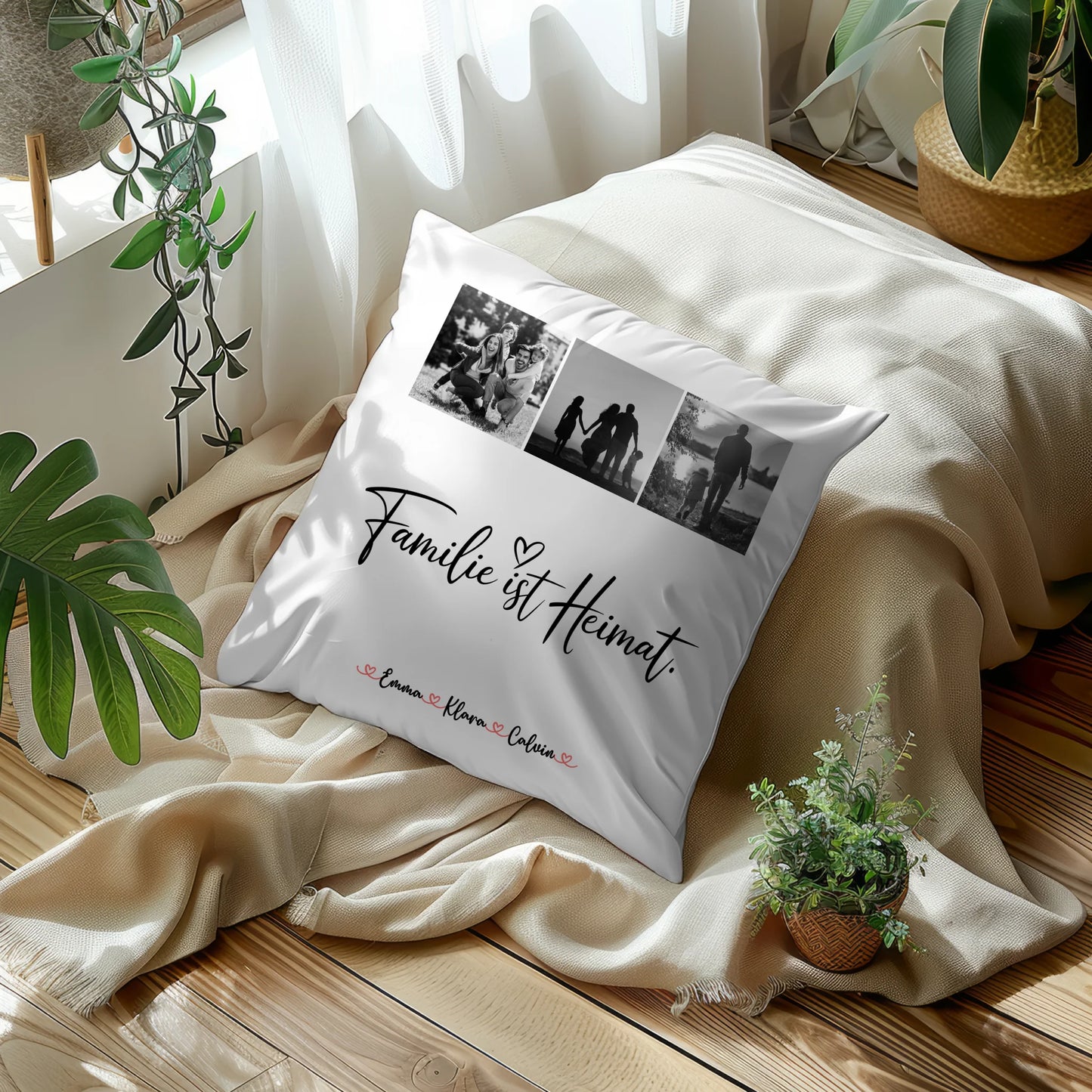 Personalisiertes Familien Kissen Mit Namen Fotocollage Familie Familie Ist Heimat Geschenk