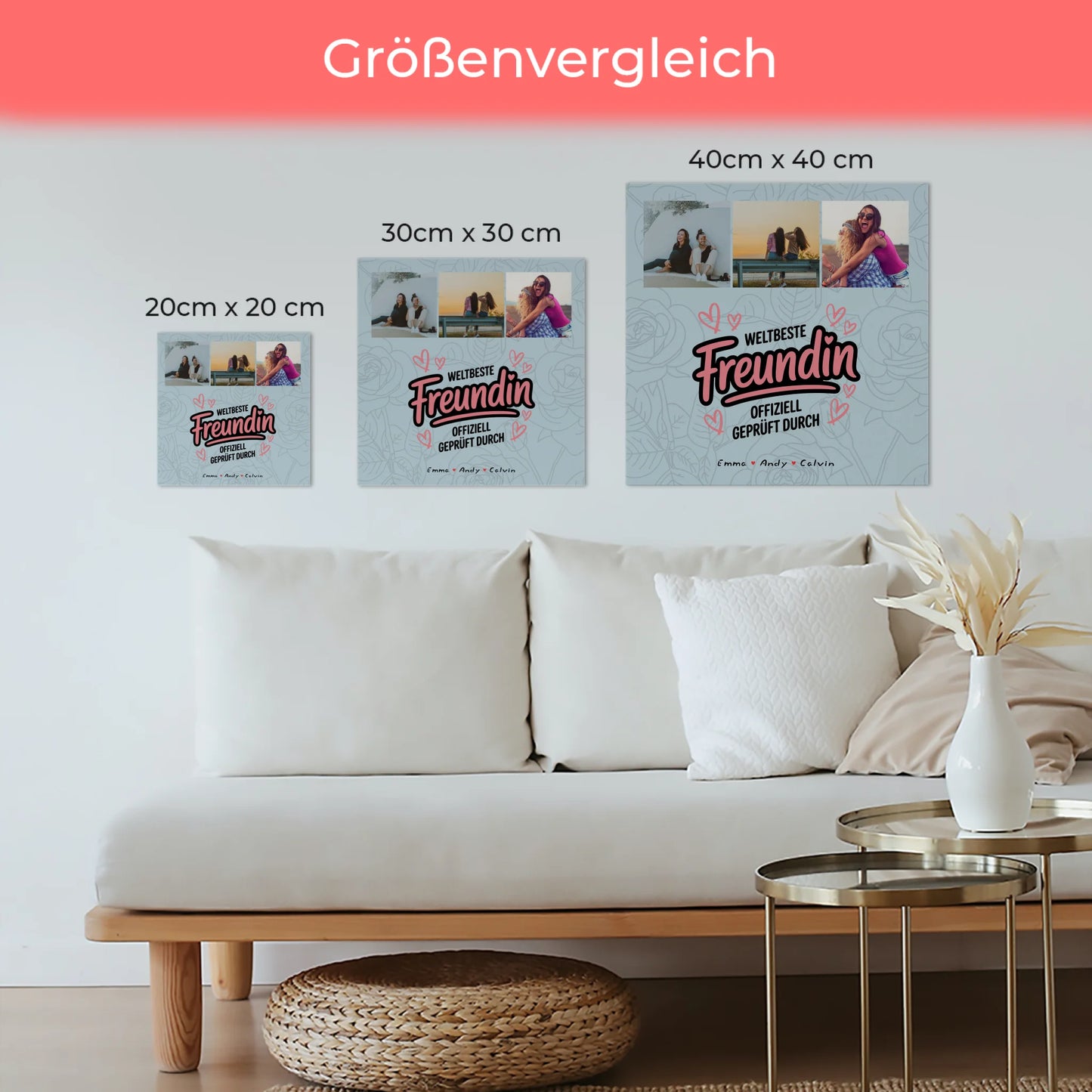 Beste Freundin Geschenk Fotocollage Beste Freundin Weltbeste Freundin Offiziell Geprüft Durch