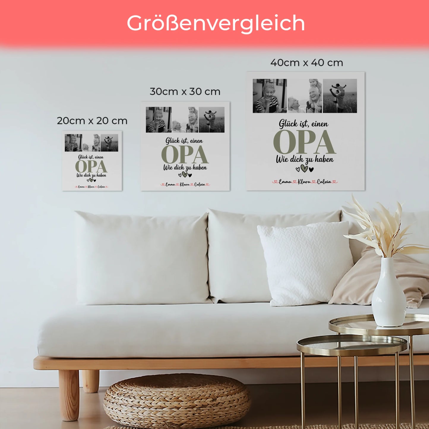 Fotoboard Magnet Poster Fotocollage Opa Glück Ist einen Opa Wie Dich Zu Haben personalisiert