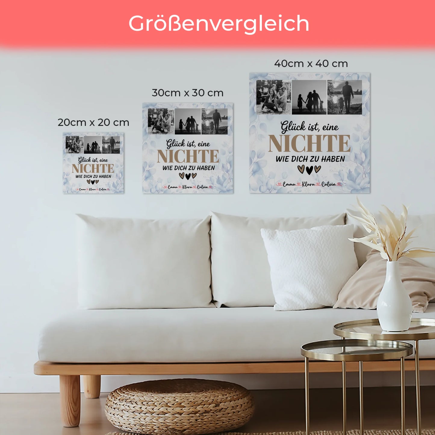 Fotoboard Magnet Wandbild Fotocollage Nichte Glück Ist eine Nichte Wie Dich Zu Haben Geschenk