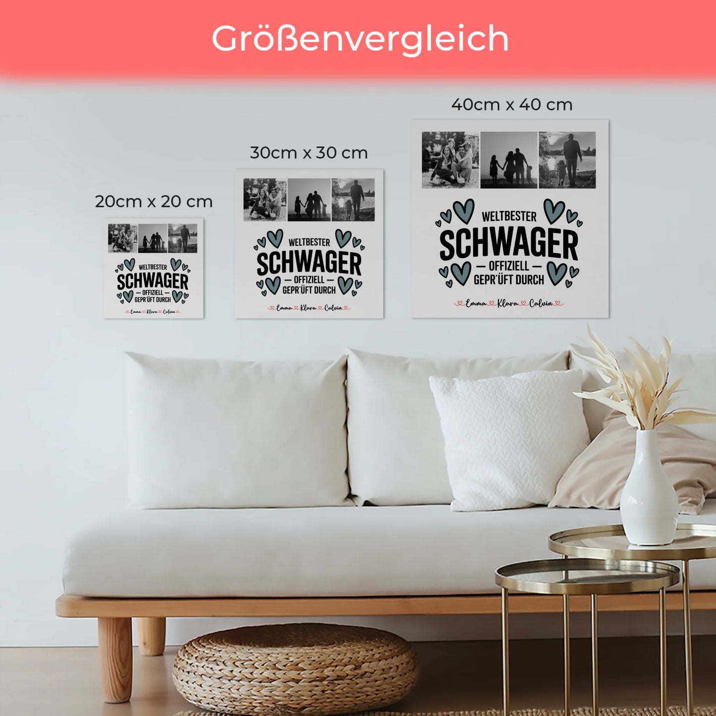 Personalisierte Fotoboard Magnet Wandbild Fotocollage Schwager Weltbester Schwager Offiziell Geprüft Durch