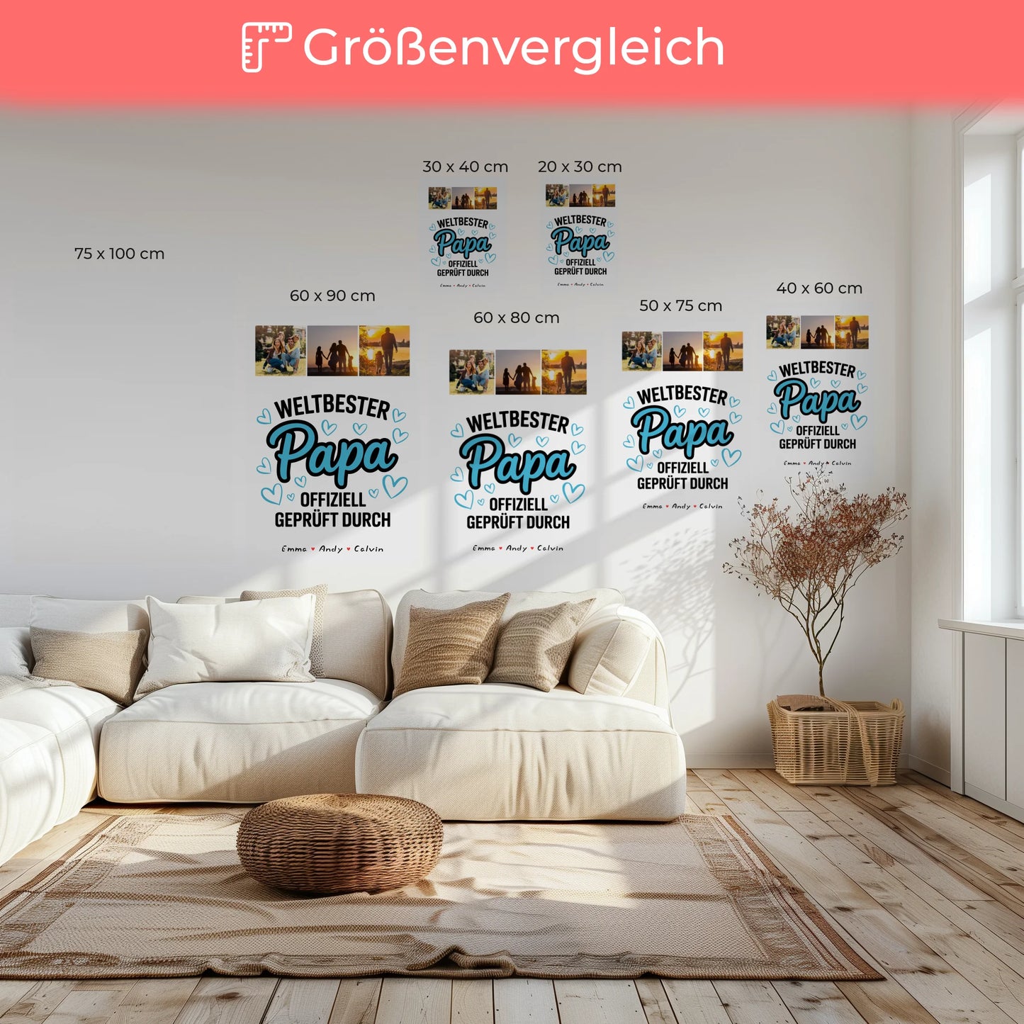Leinwand Collagen Erstellen für Papa Weltbester Papa Offiziell Geprüft Durch 6