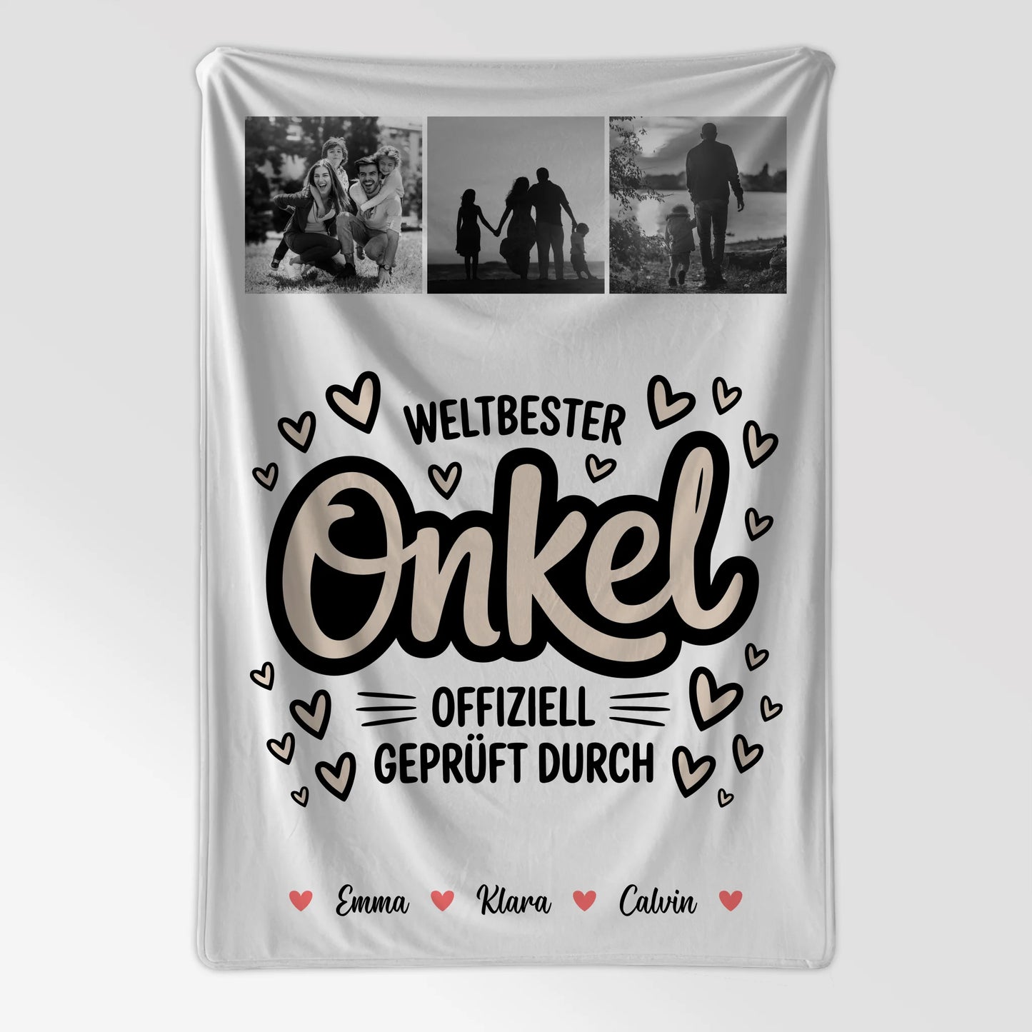 Kuscheldecke Mit Namen Und Motiv Fotocollage Für Onkel Weltbester Onkel Offiziell Geprüft Durch 7