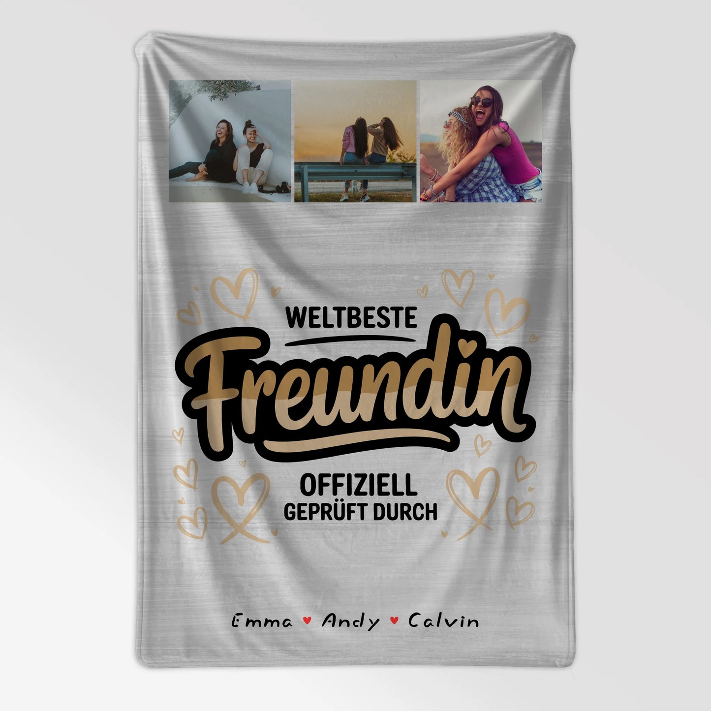 Personalisierte Decke Freundin Beste Freundin Fotocollage Weltbeste Freundin Offiziell Geprüft Durch 7