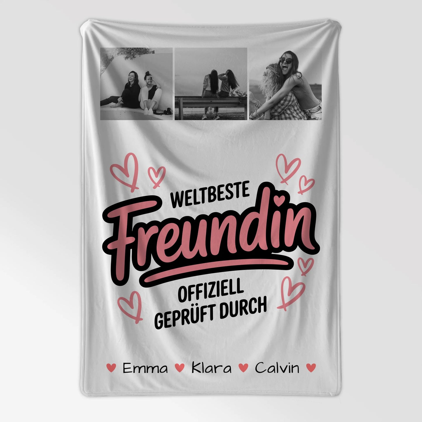Personalisierte Decke Freundin Geschenk Fotocollage Beste Freundin Weltbeste Freundin Offiziell Geprüft Durch 7