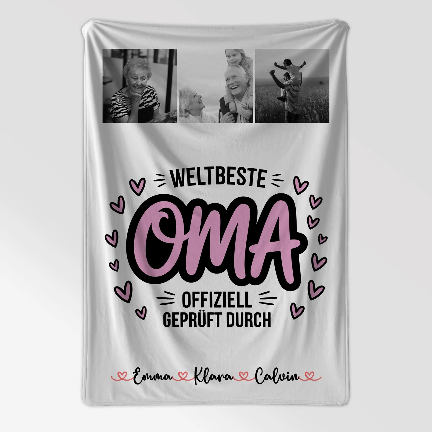 Personalisierte Decke Oma Und Opa Geschenk Fotocollage Oma Weltbeste Oma Offiziell Geprüft Durch 7