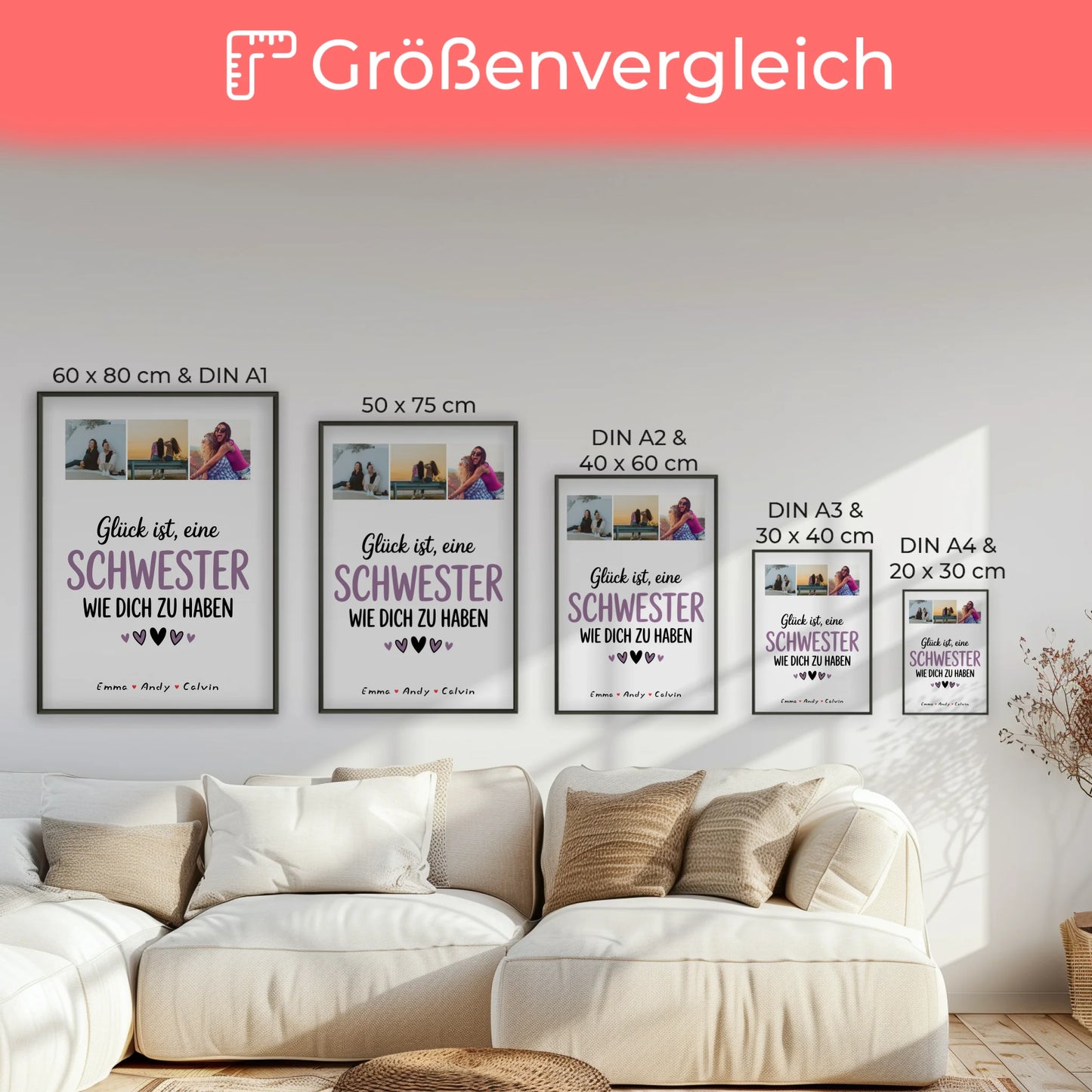 Personalisiertes Poster Schwester Fotocollage Glück Ist eine Schwester Wie Dich Zu Haben