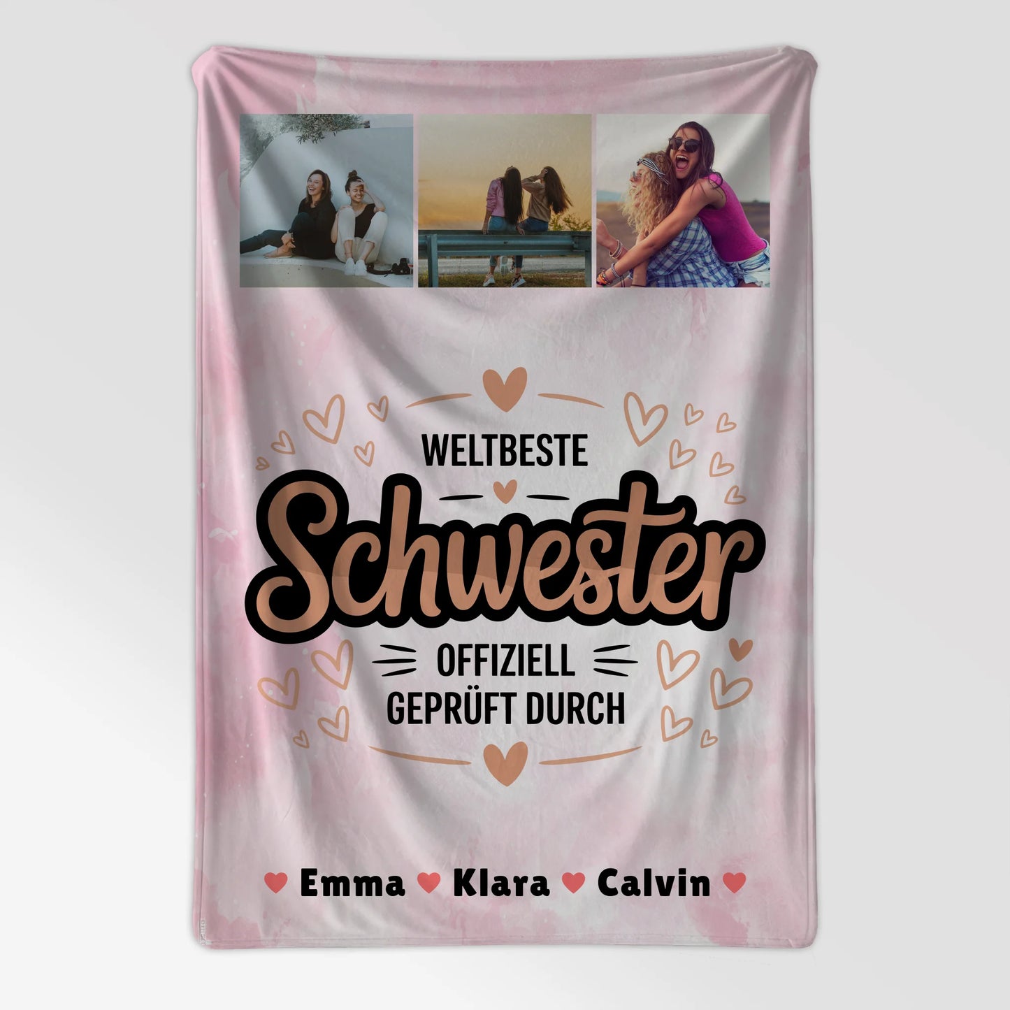 Personalisierte Decke Schwester Fotocollage Weltbeste Schwester Offiziell Geprüft Durch Geschenk 7
