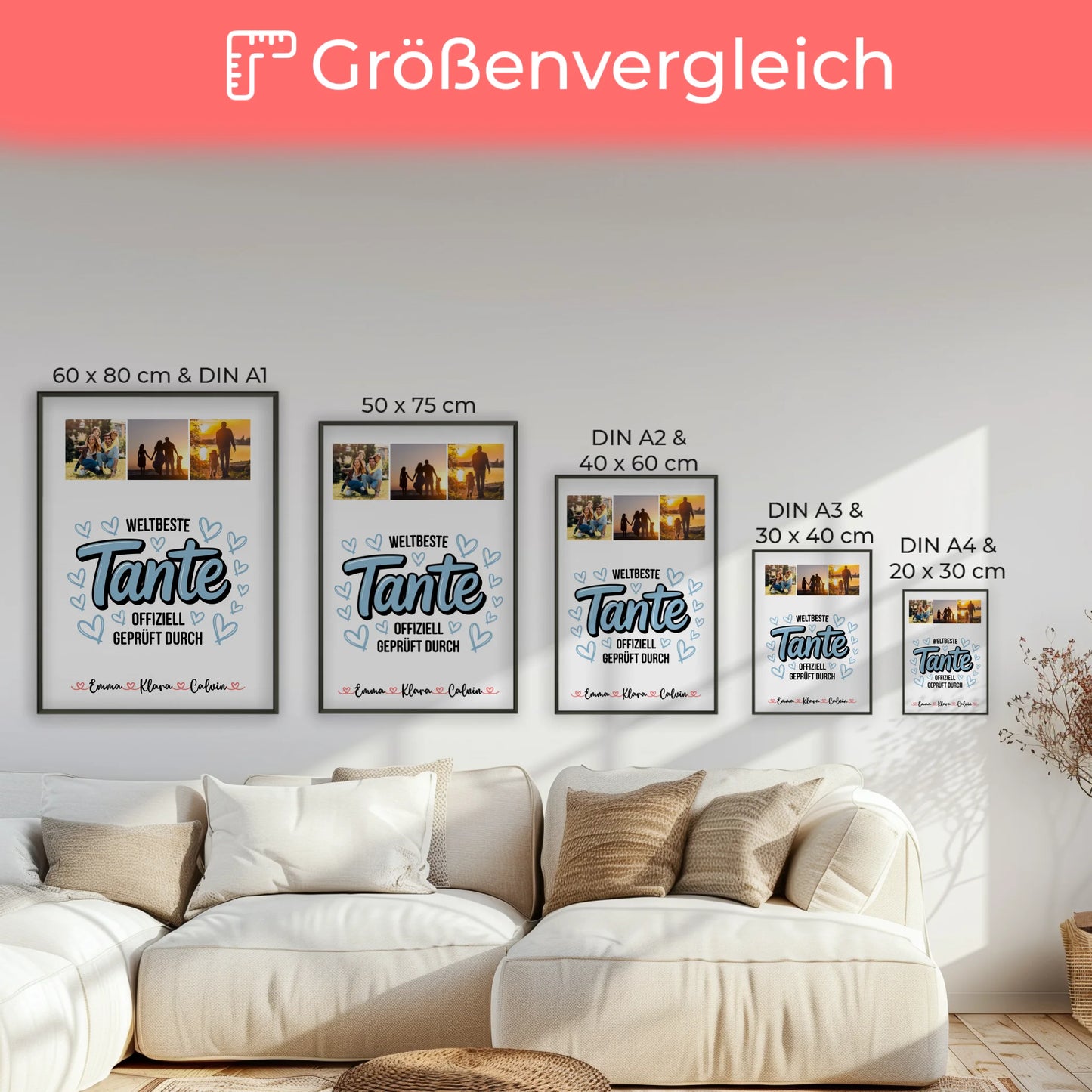 Karten Poster Personalisiert Fotocollage Tante Weltbeste Tante Offiziell Geprüft Durch