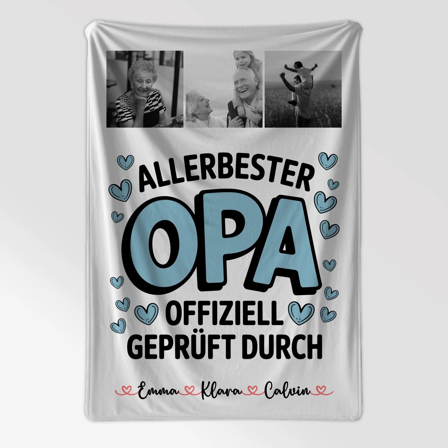 Personalisierte Decke Opa Geschenk Fotocollage Opa Allerbester Opa Offiziell Geprüft Durch 7