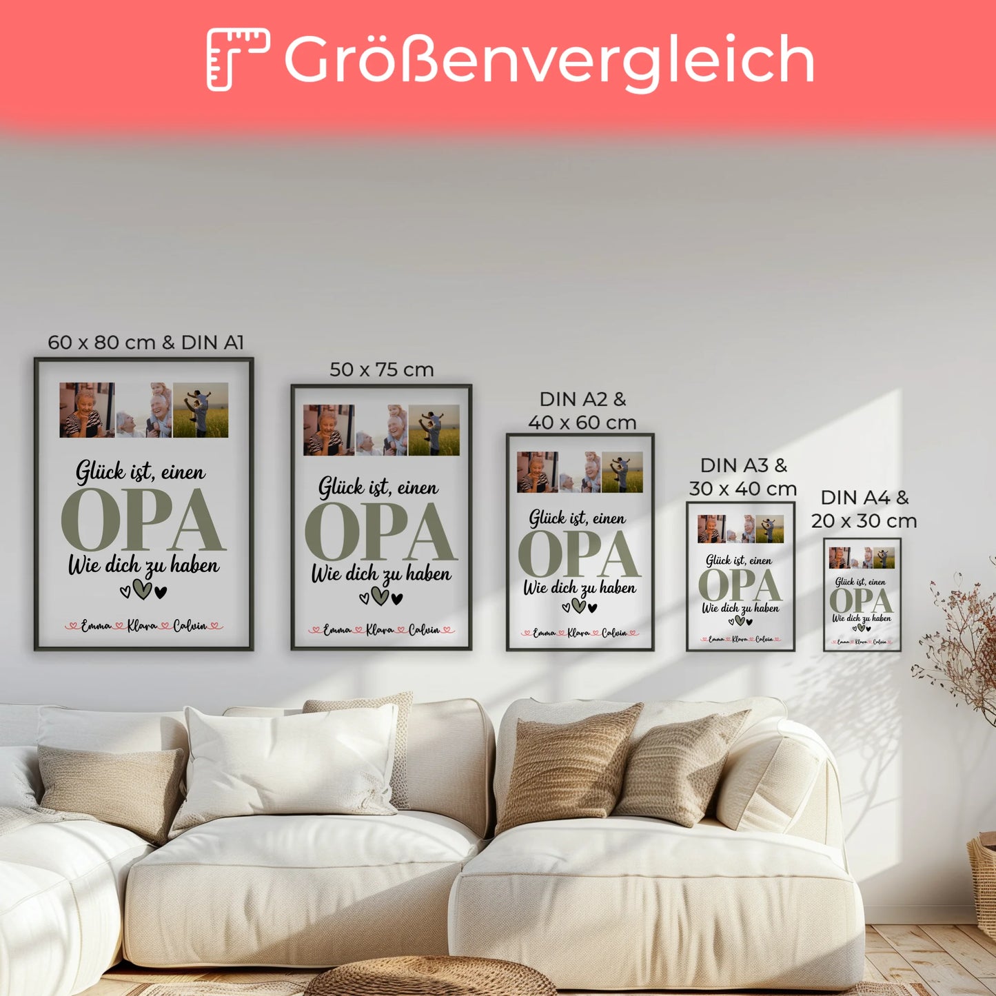 Opa Poster Fotocollage Opa Glück Ist einen Opa Wie Dich Zu Haben personalisiertes Geschenk