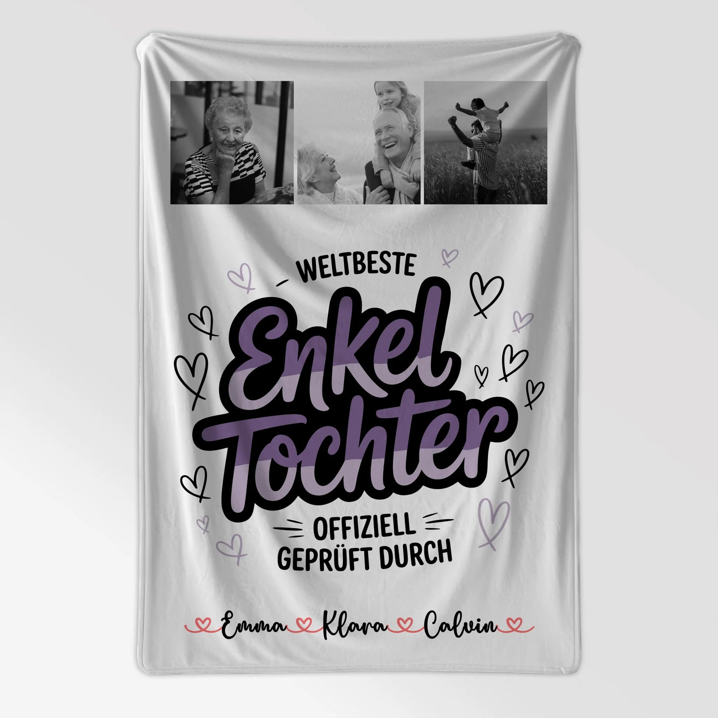 Namensdecke Geschenk Fotocollage Enkeltochter Weltbeste Enkeltochter Offiziell Geprüft Durch 7