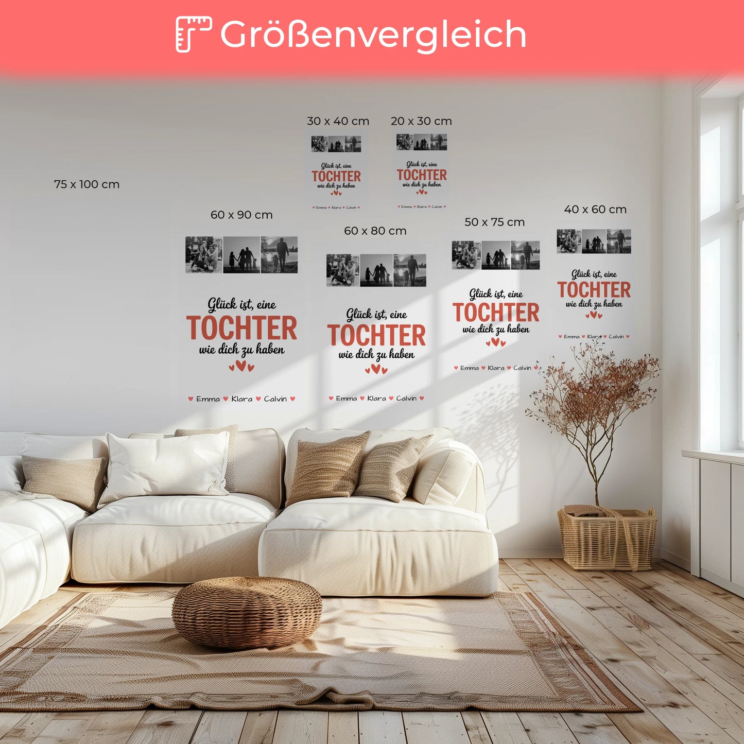 Leinwand Bild Geschenk Fotocollage Tochter Glück Ist eine Tochter Wie Dich Zu Haben personalisiert 6