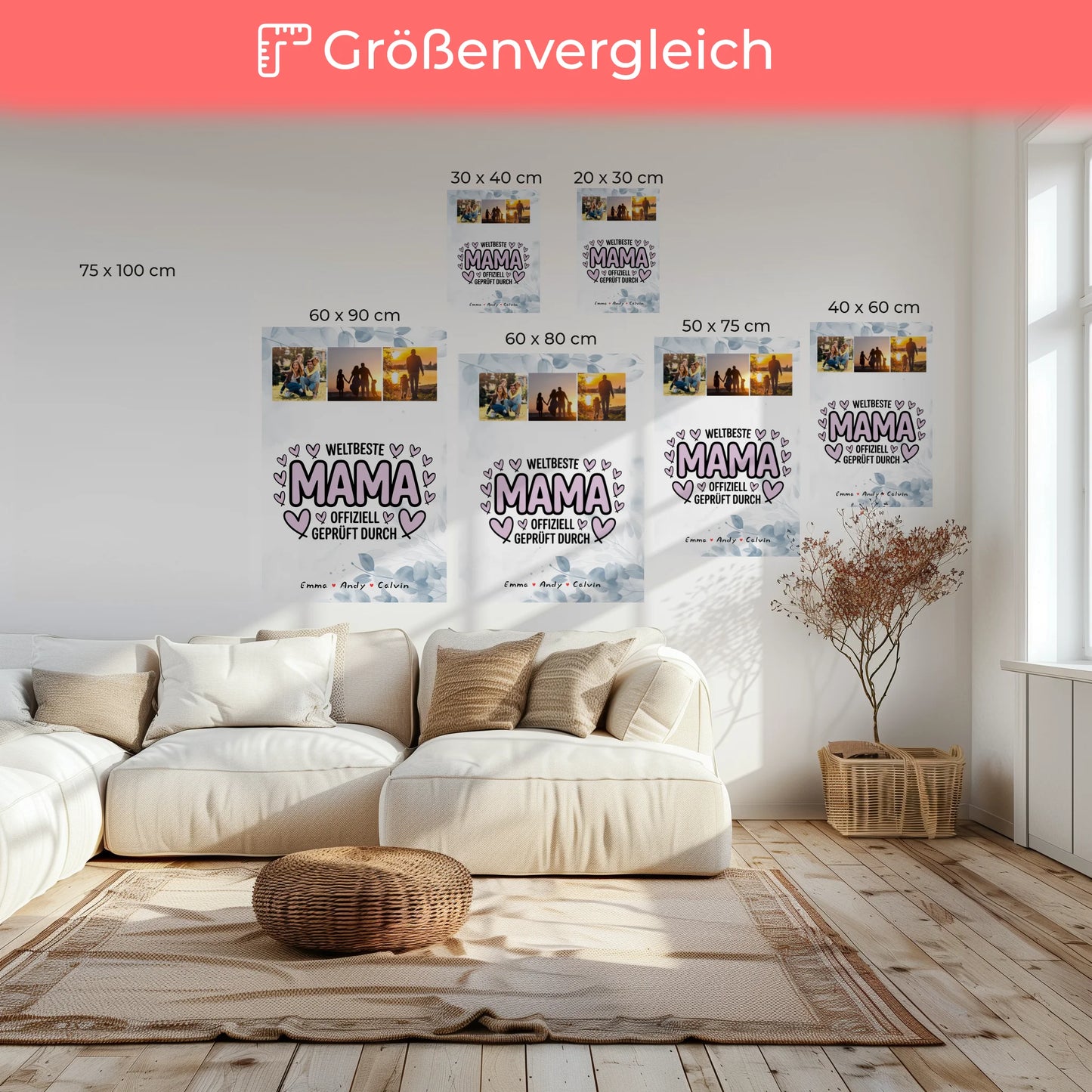 Weltbeste Mama Plakat Leinwand mit Mama Fotocollage Offiziell Geprüft Durch 6