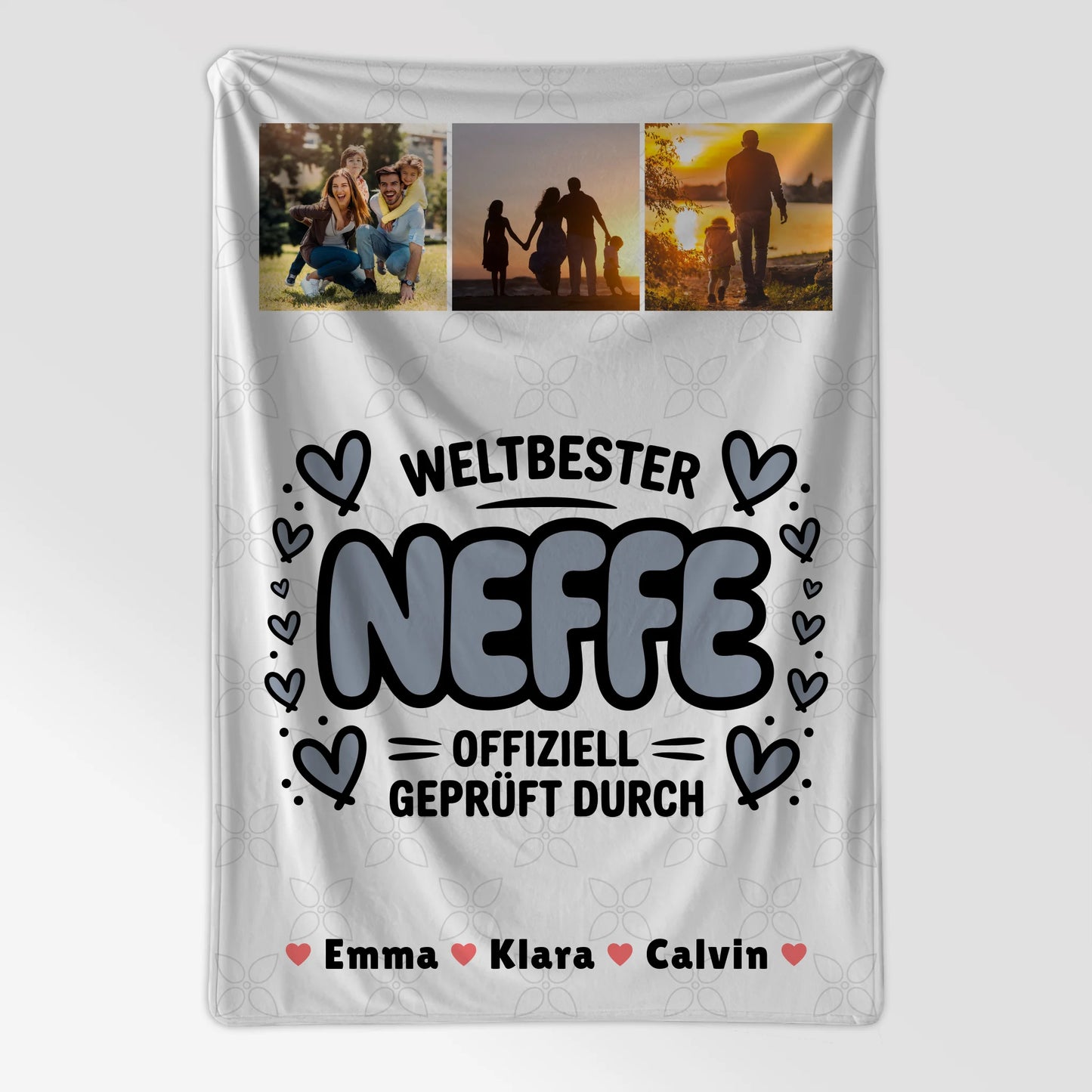 Personalisierte Decke Mit Namen Neffe Fotocollage Weltbester Neffe Offiziell Geprüft Durch 7
